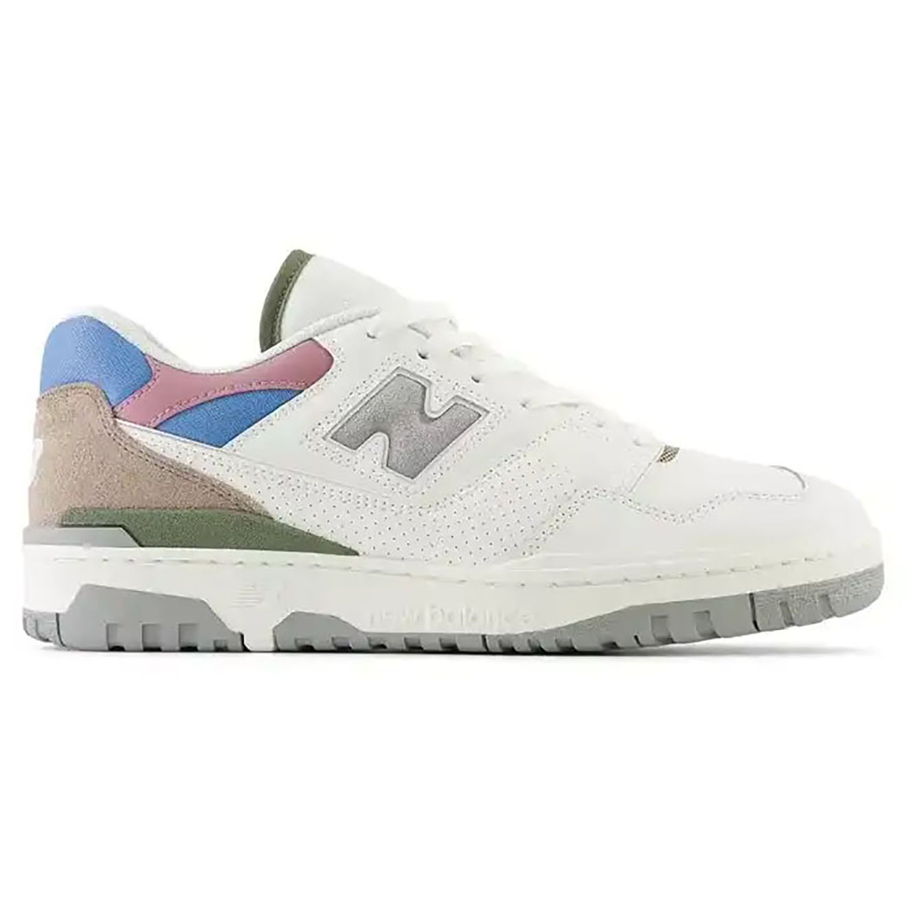 New Balance - Baskets en Cuir 550 blanc/bleu/gris