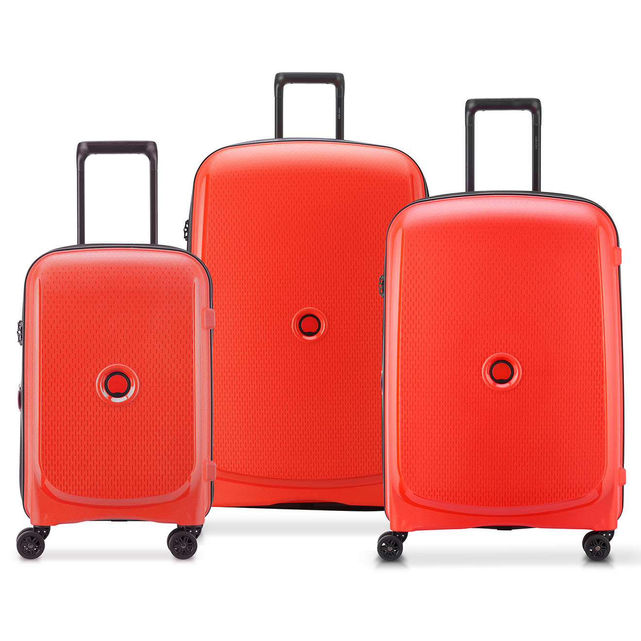 Delsey Paris - 3 Valises 4 roues doubles Belmont Plus 55/70/82 cm rouge fané