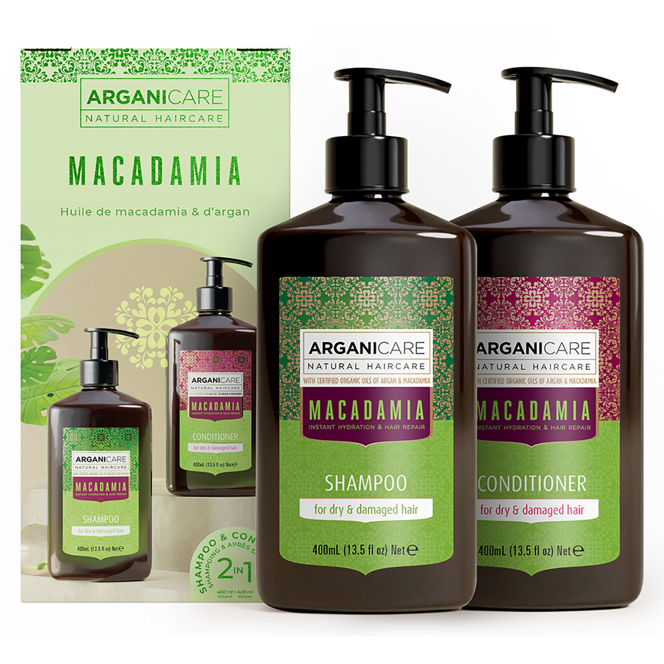 Arganicare - Coffret Duo Shampooing + Après-shampooing Macadamia