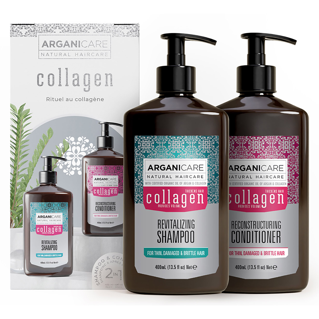 Arganicare - Coffret Duo Shampooing + Après-shampooing Collagène