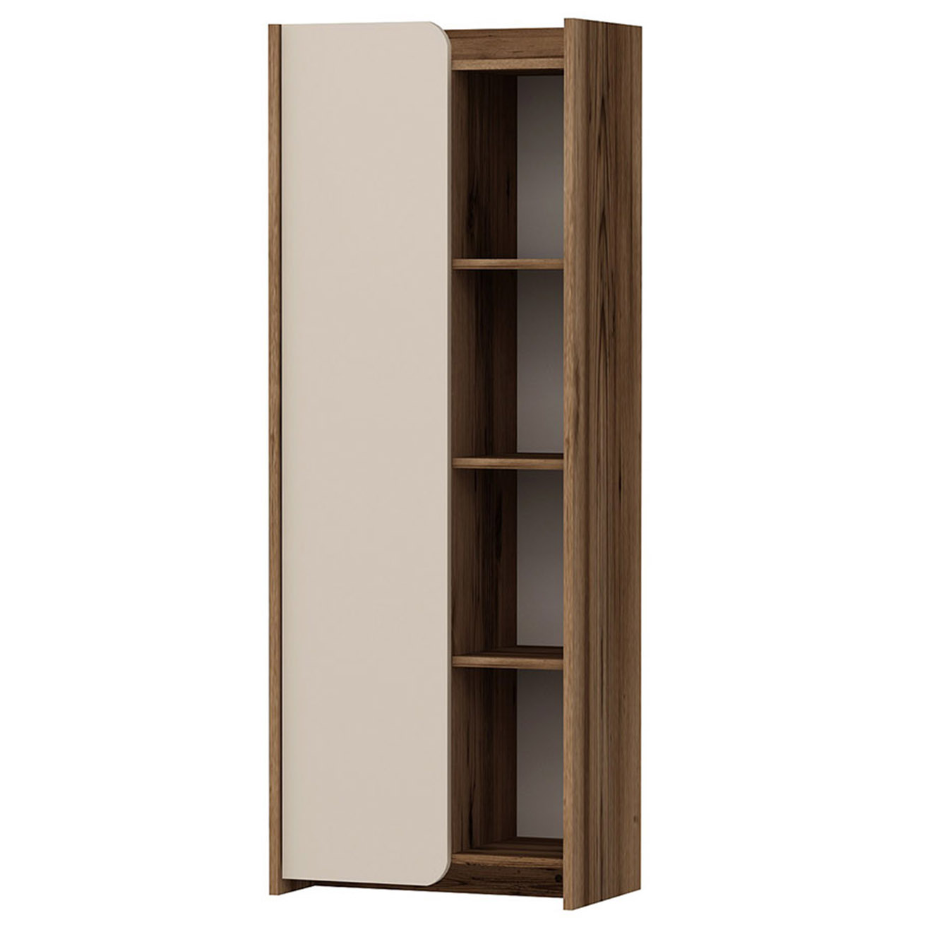 Homitis - Bibliothèque Suave noyer clair/beige - 60x160x35 cm