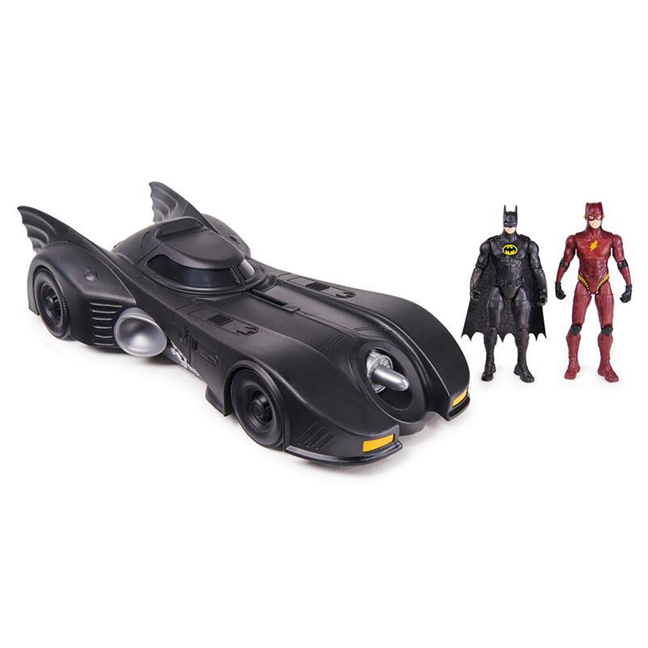 Spin Master - Véhicule Batmobile avec figurines Flash et Batman 10cm - 3 ans et +