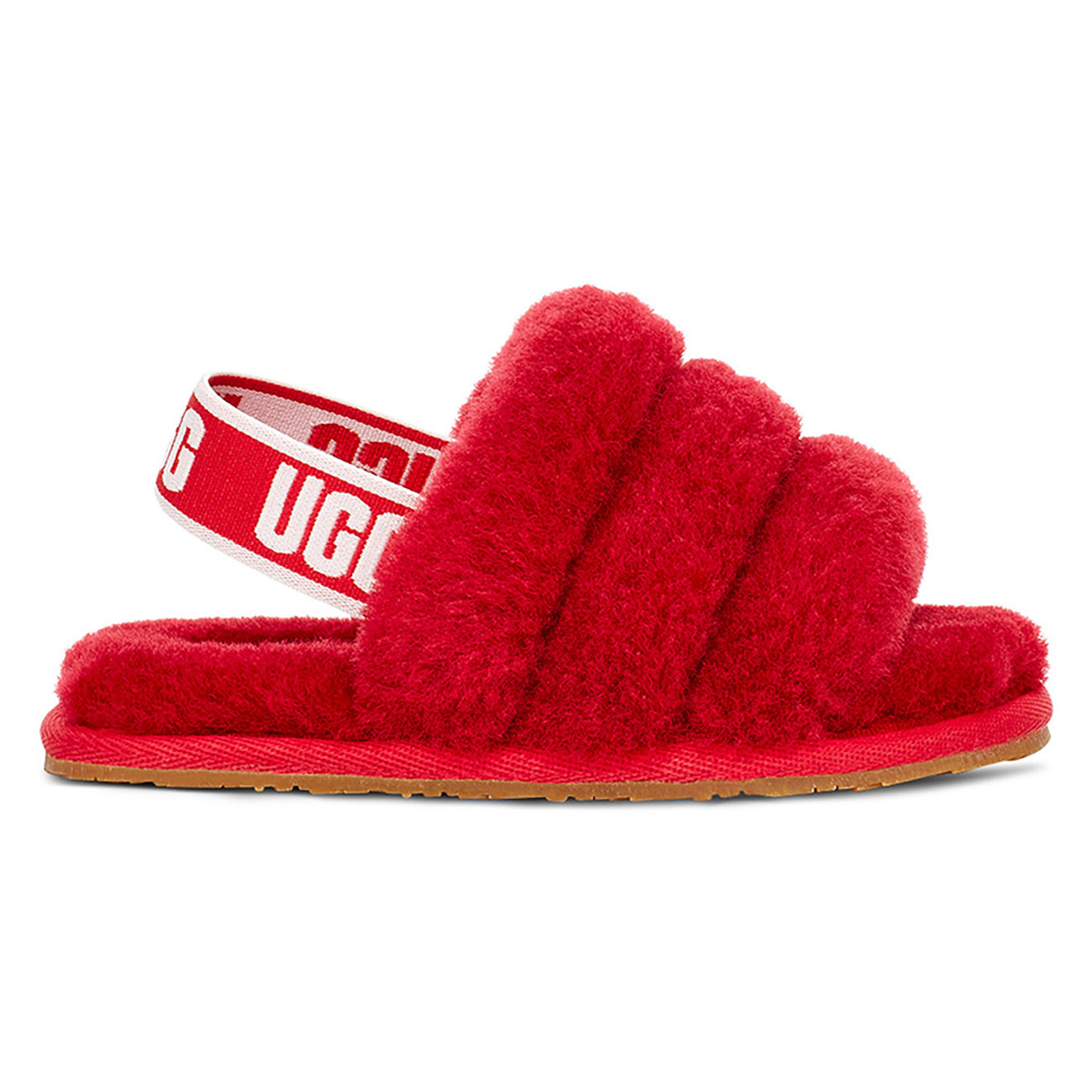 Ugg - Chaussons en Peau de Mouton Fluff Yeah rouges