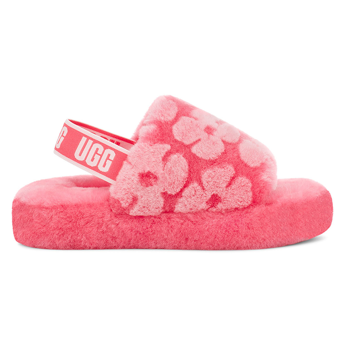 Ugg - Chaussons en Peau de Mouton Fluff Yeah roses