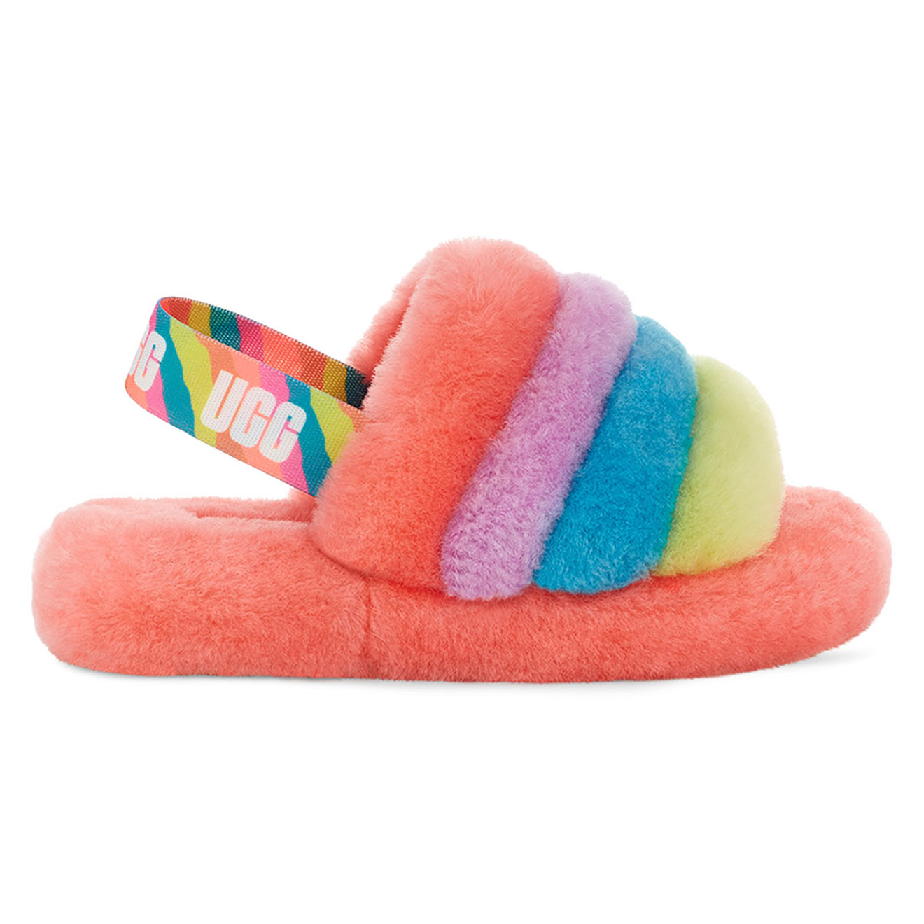 Ugg - Chaussons en Peau de Mouton Fluff Yeah multicolores