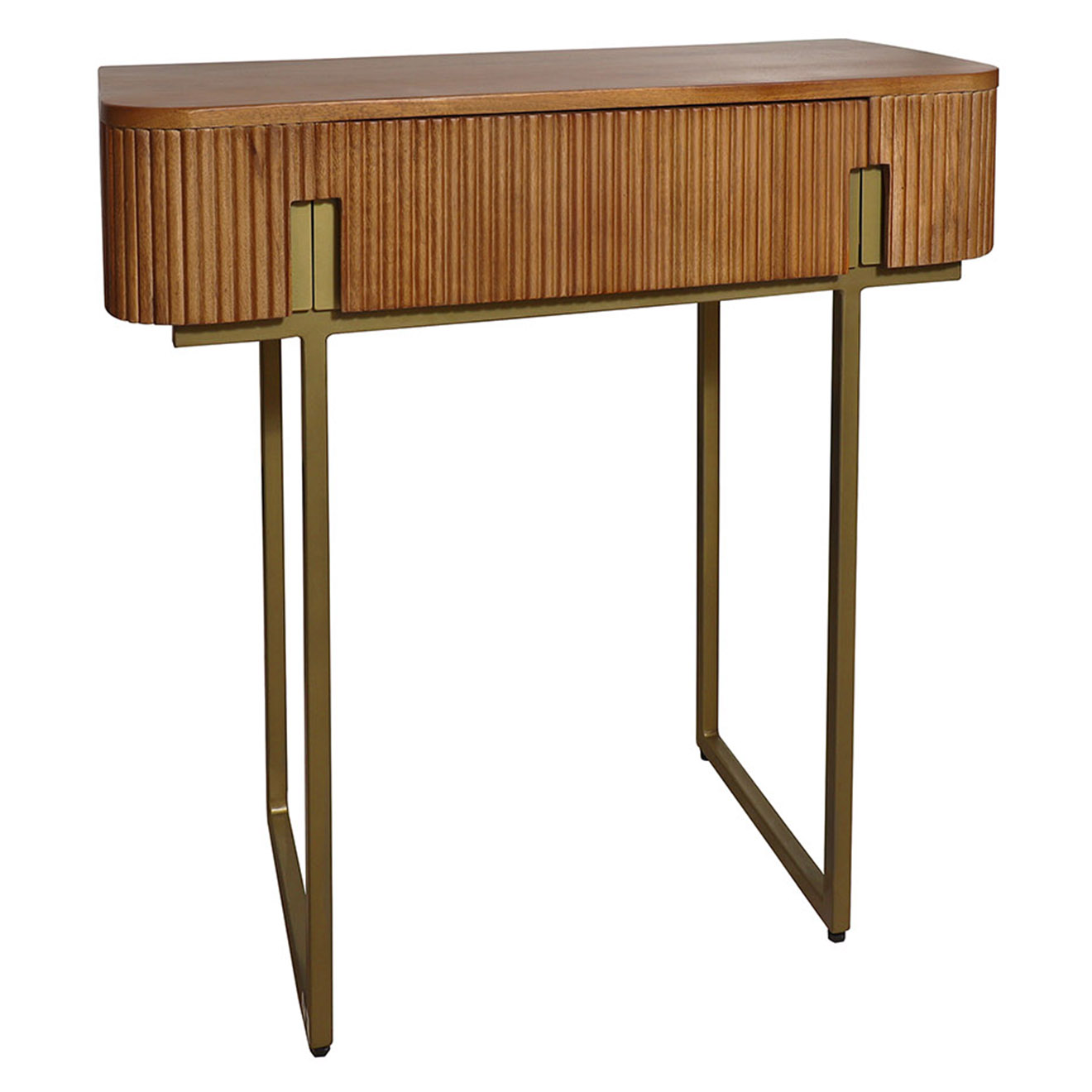 Now's home - Console en manguier Lima naturel/doré - 80x35x80 cm