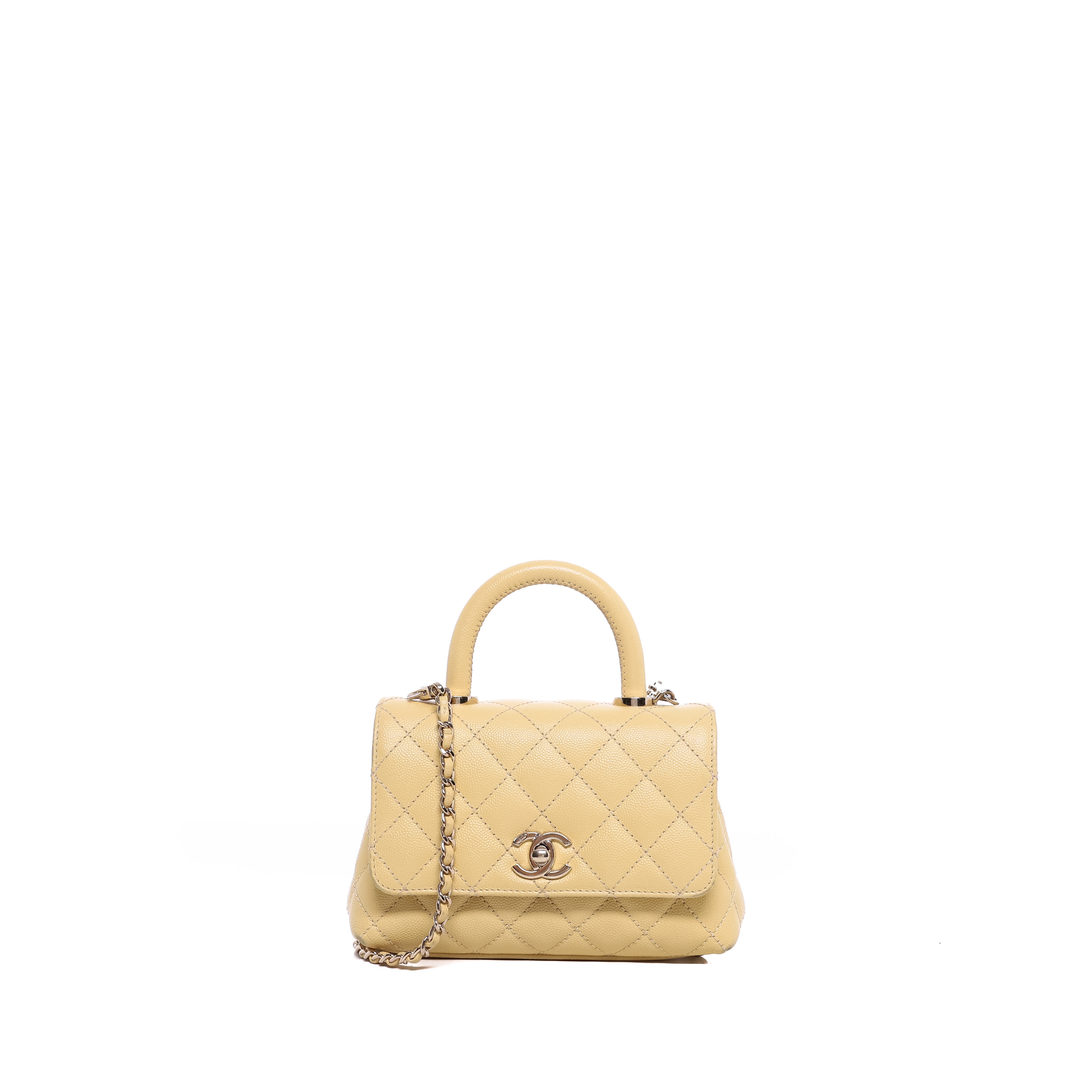 - Sac Bandoulière Coco Handle Mini Chanel Cuir Jaune