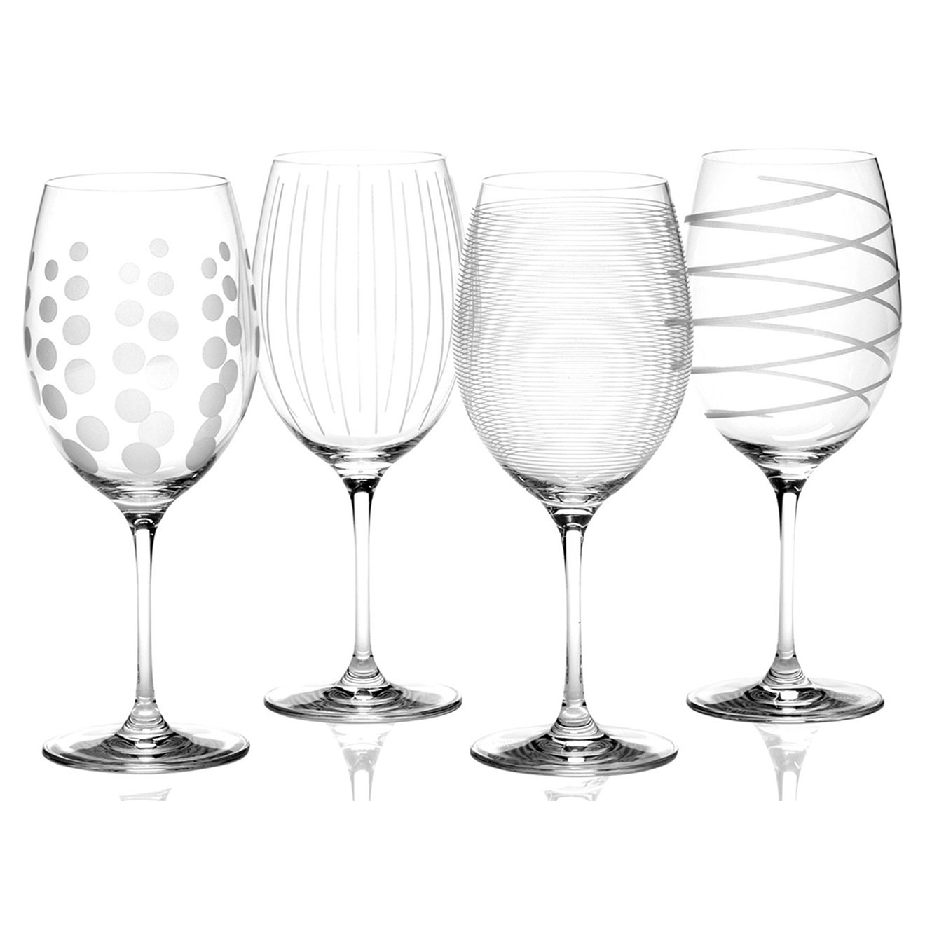 Mikasa - 4 Verres à vin en Cristal Rouge transparents -  D.21 cm