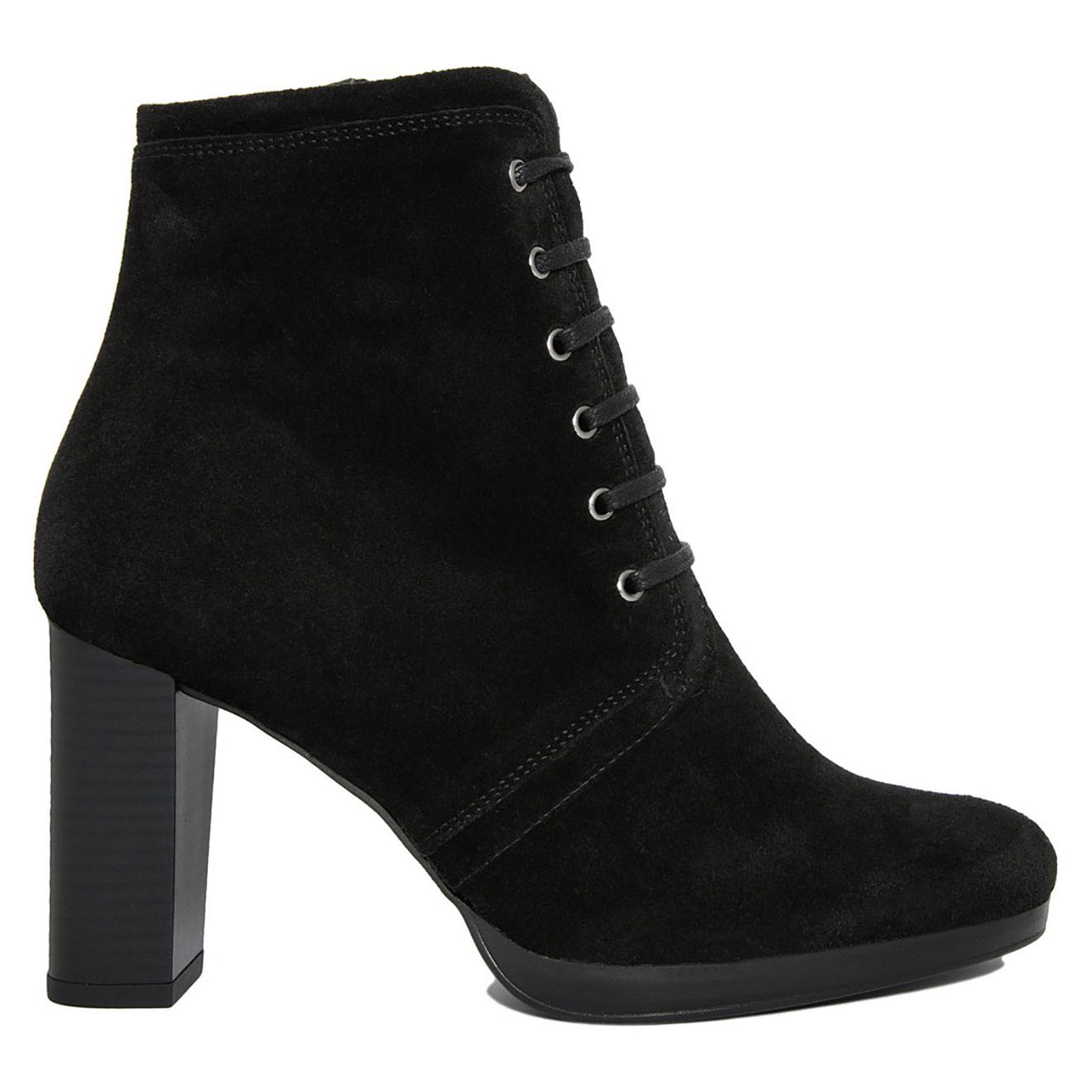 Lab78 - Bottines en Velour de Cuir Louna noires - Talon 8.5 cm