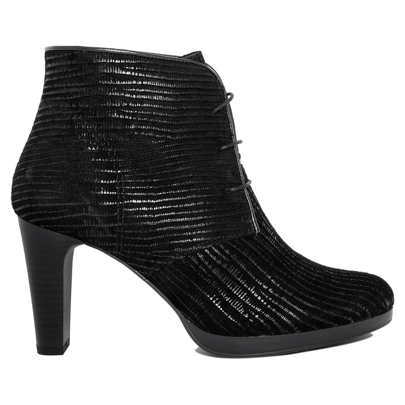 Lab78 - Bottines en Velour de Cuir Alba noires - Talon 8.5 cm