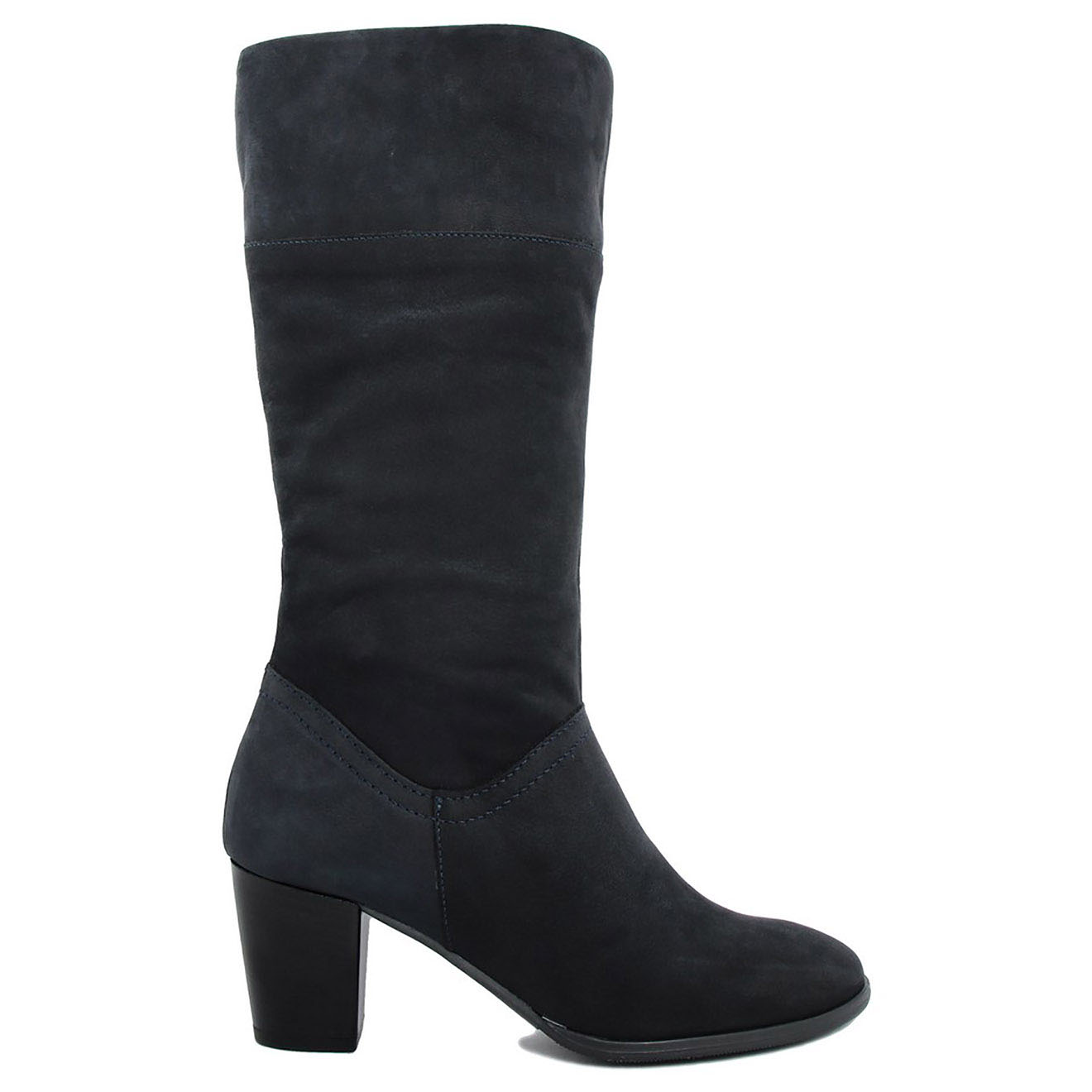 Lab78 - Bottes en Velour de Cuir Emma bleues - Talon 6 cm