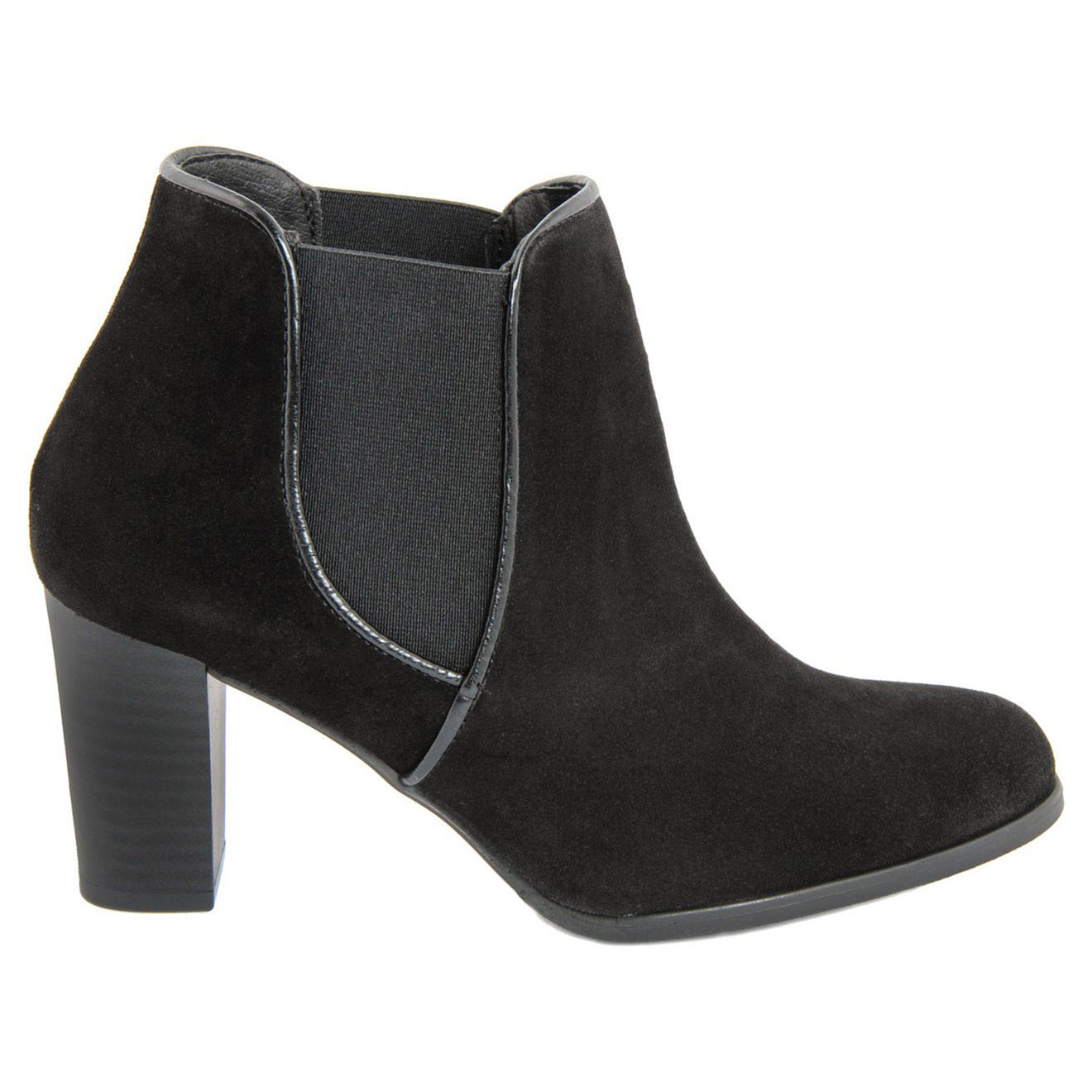 Lab78 - Bottines en Velour de Cuir Esmee noires - Talon 7 cm