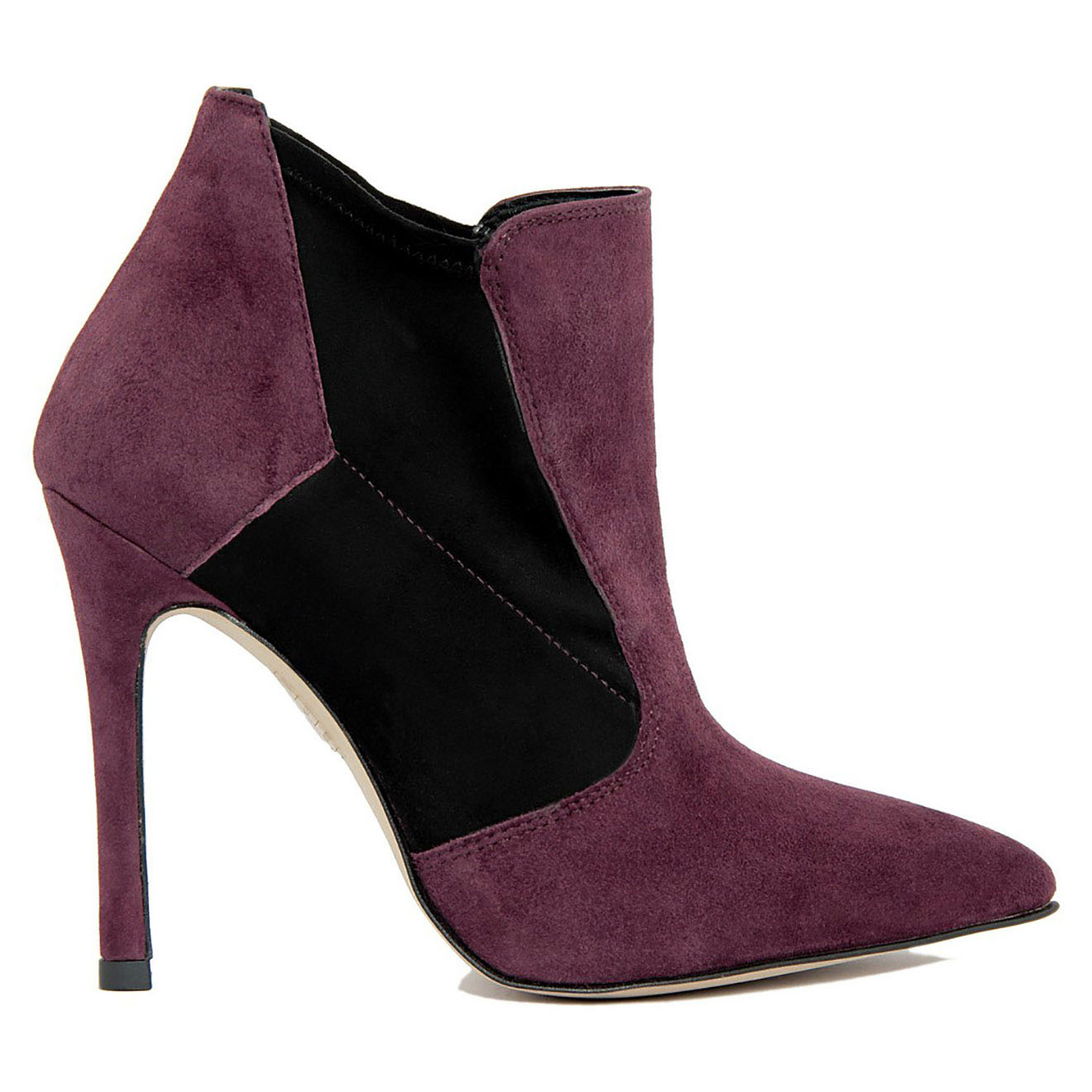 Lab78 - Bottines en Velour de Cuir violettes - Talon 12 cm