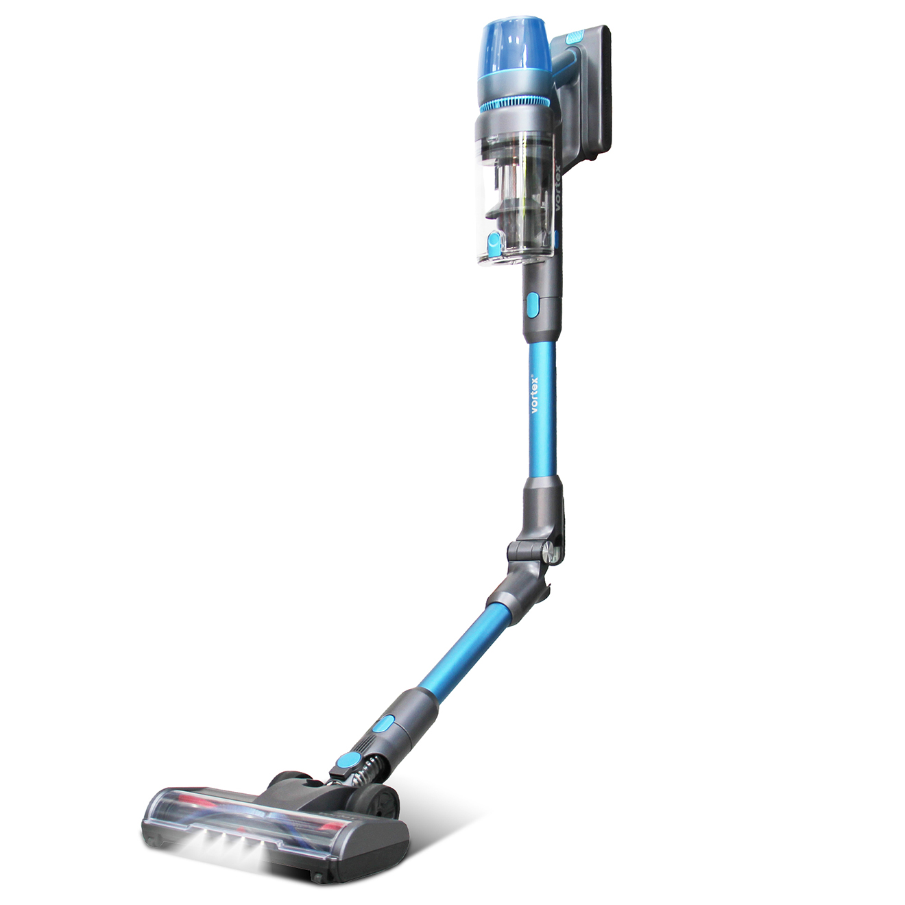 Aspirateur Balai Sans Fil Tube Pliable Bleu Et Gris 450w F45p Vortex