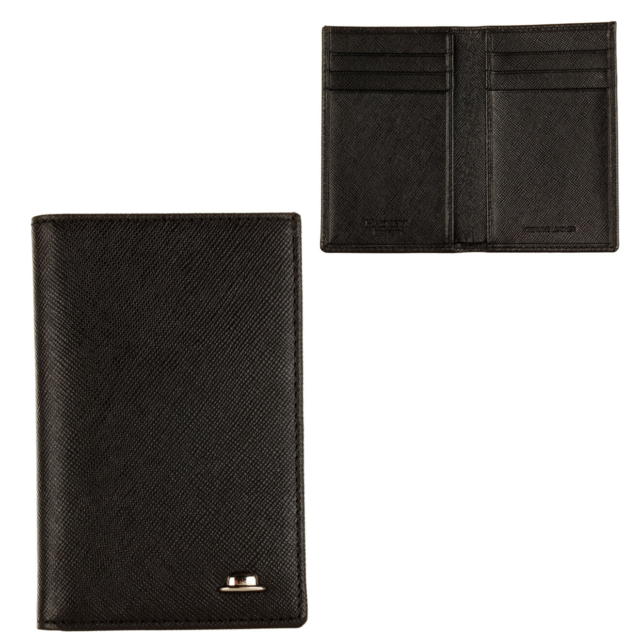 Porte cartes & billets cuir saffiano noir - 7.5 x 10.5 cm
