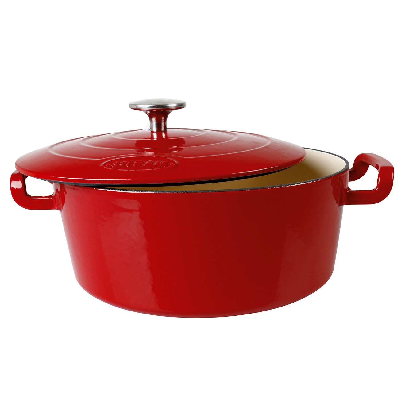 Sitram - Cocotte ovale fonte emaillée 4 L rouge - 26x21x11 cm