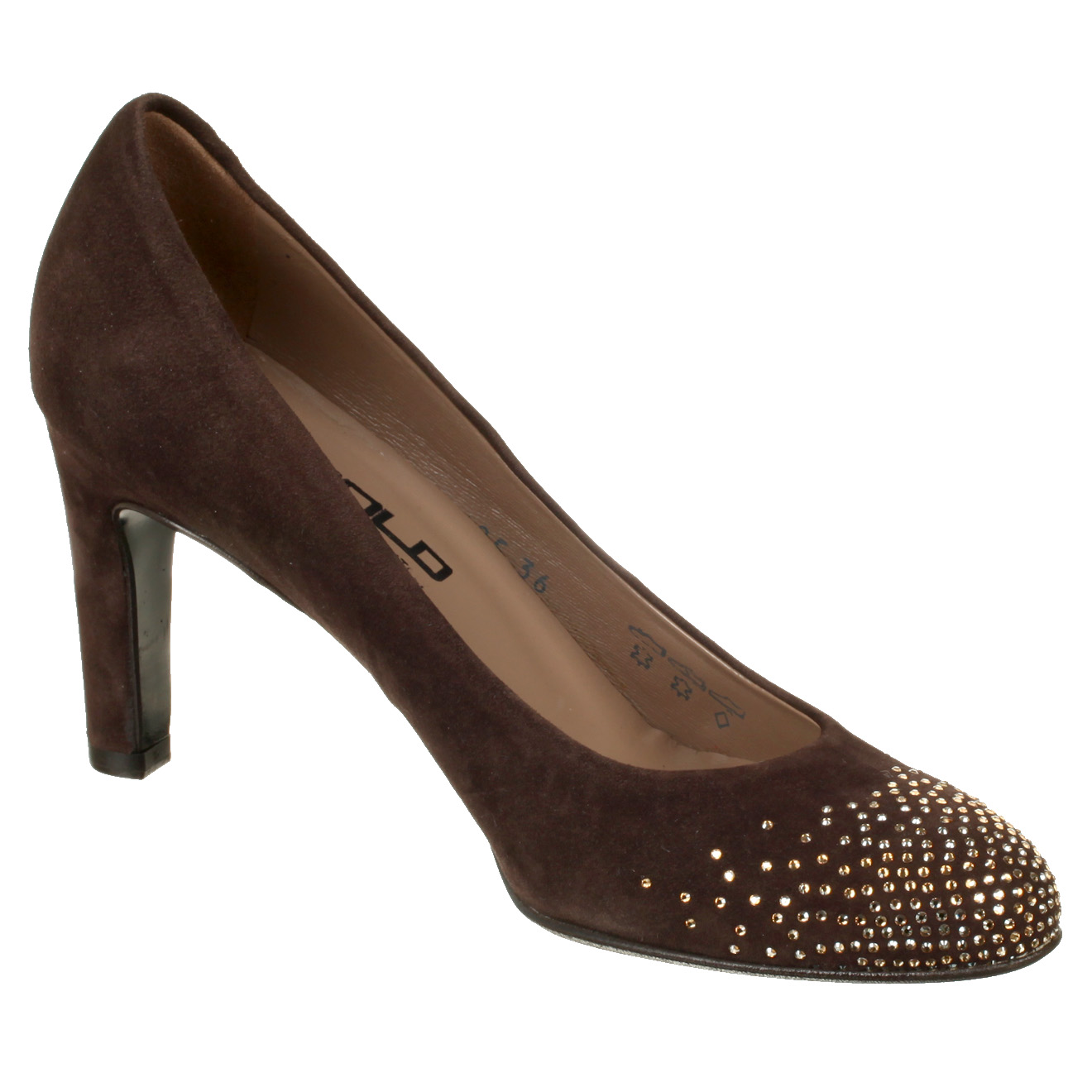 Escarpins en Velours de Cuir marron - Talon 8 cm