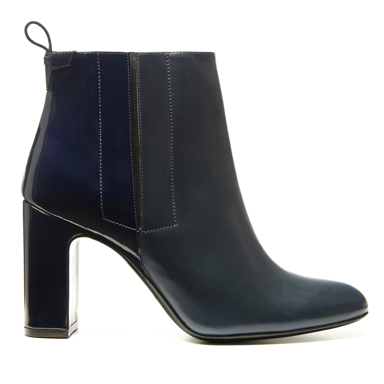 Boots en Cuir verni et Cuir lisse Barbara marine Talon 9.5 cm