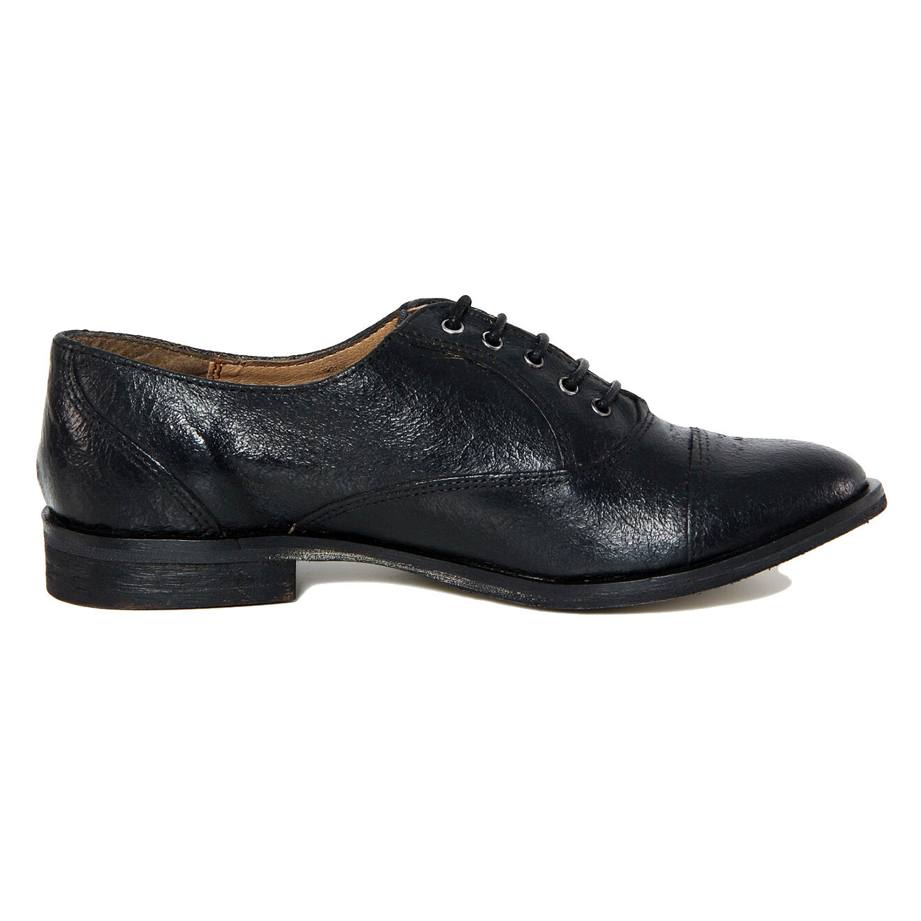 Richelieus en Cuir craquelé Wash noires