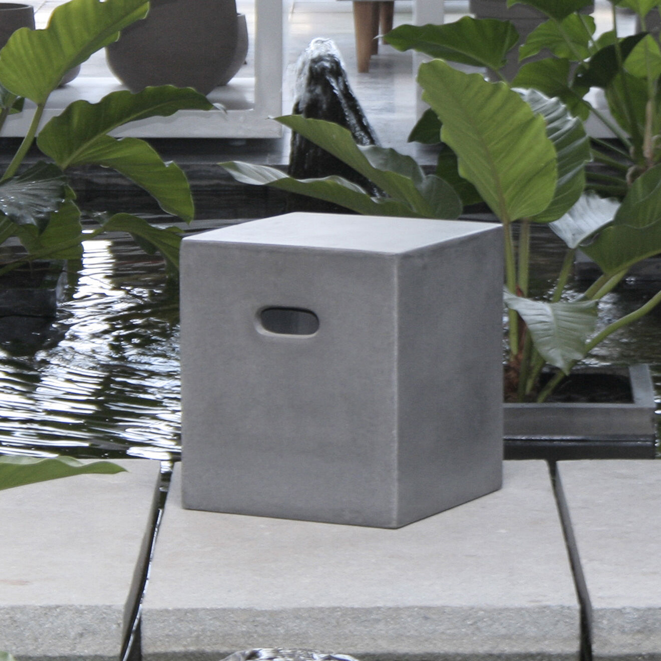 Pouf Cube Hector gris - 40x40x45 cm