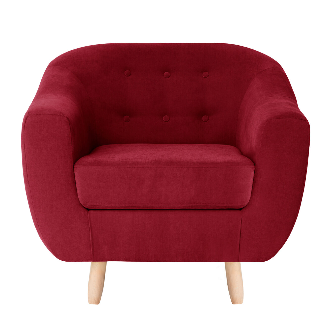 Fauteuil Vicky glamour rouge - 90x88x85 cm