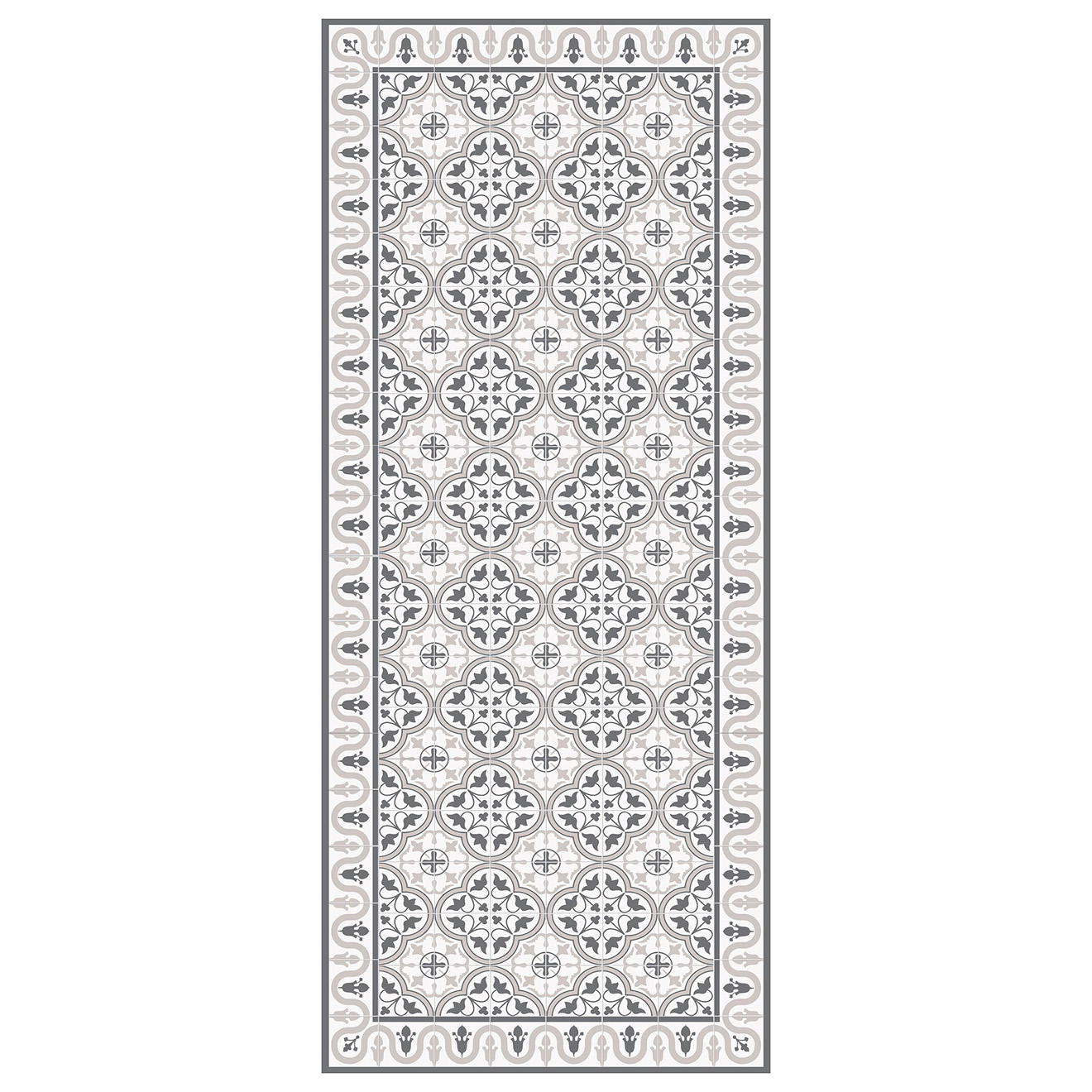 Tapis vinyle Leire gris - 66x150 cm