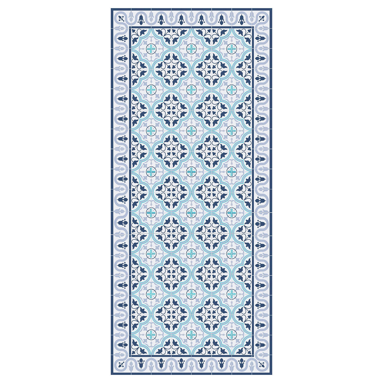 Tapis vinyle Leire turquoise - 66x150 cm