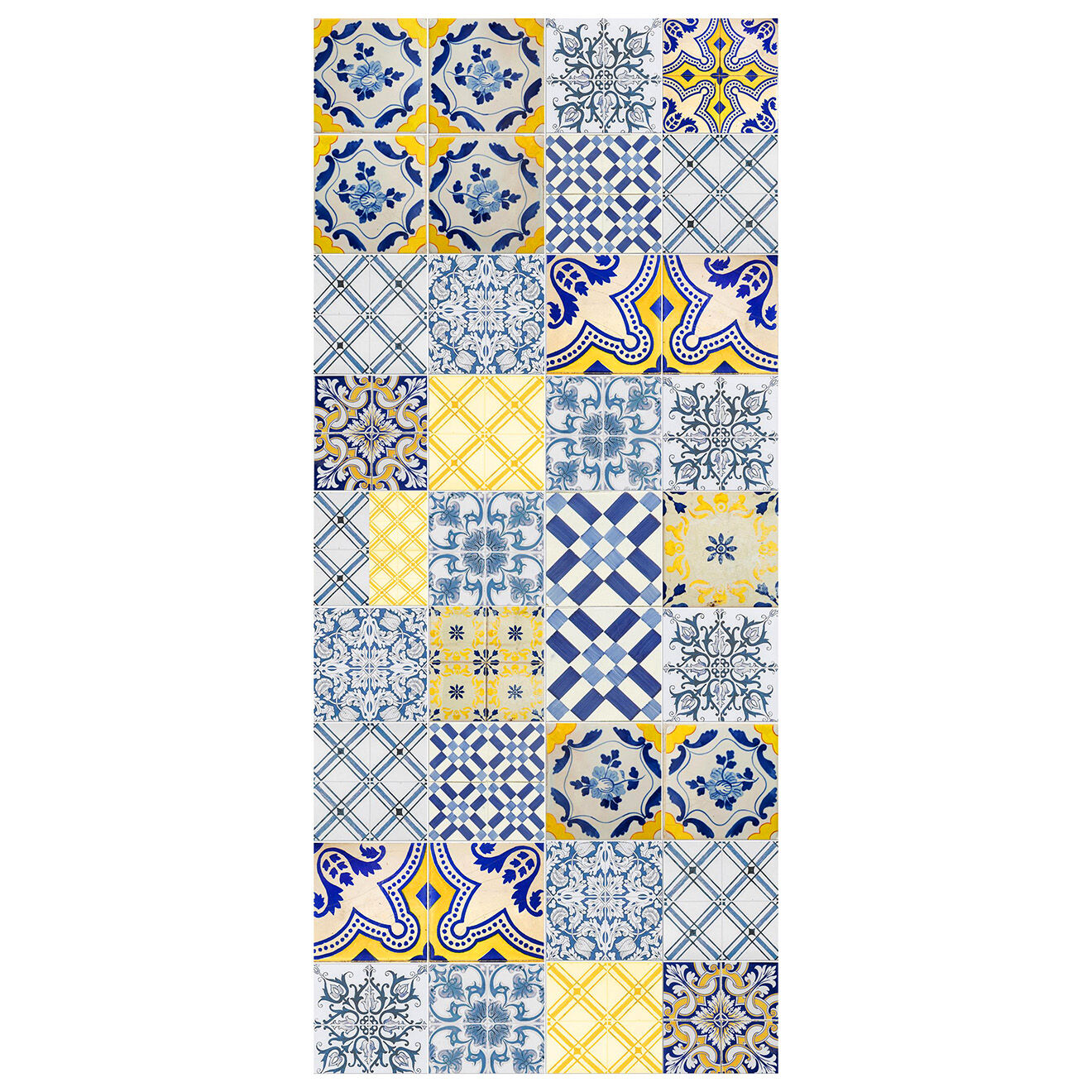 Tapis vinyle L'été jaune/bleu - 66x150 cm