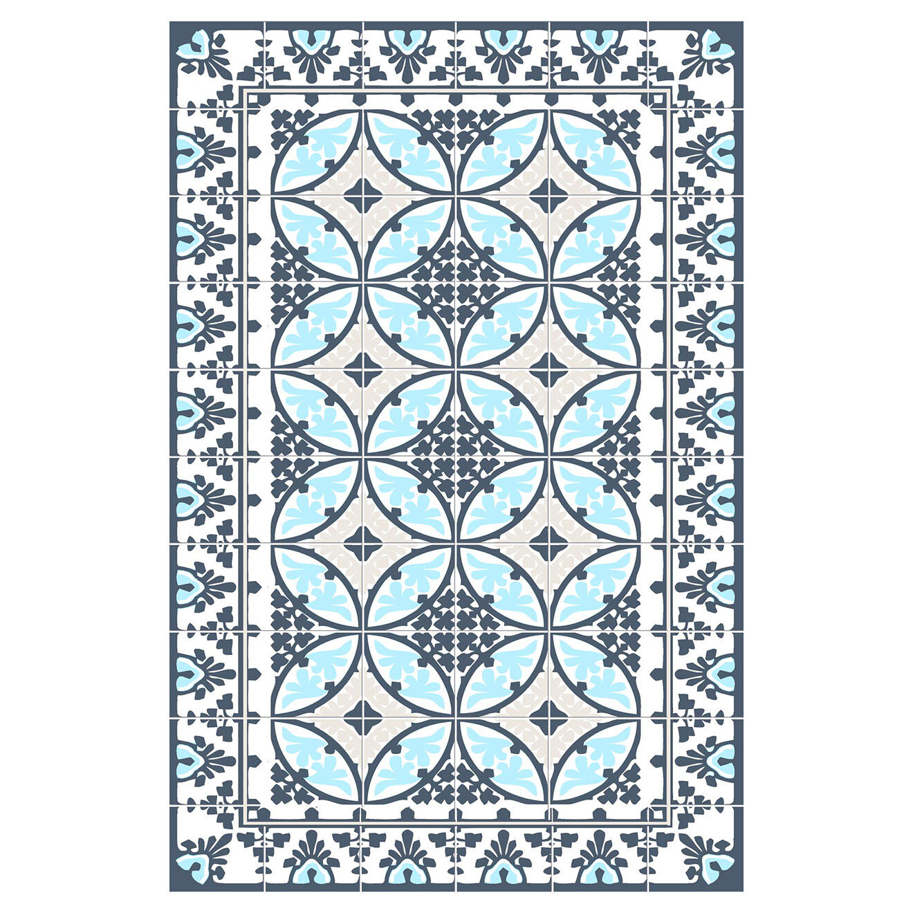 Tapis vinyle Liceo bleu - 66x150 cm