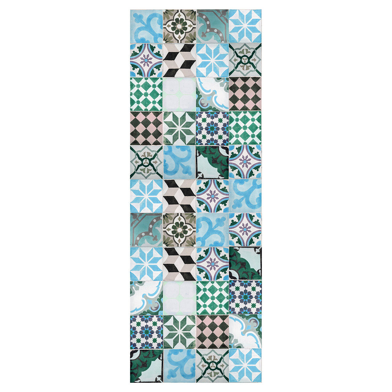 Tapis vinyle Mosaïque vintage turquoise - 66x150 cm
