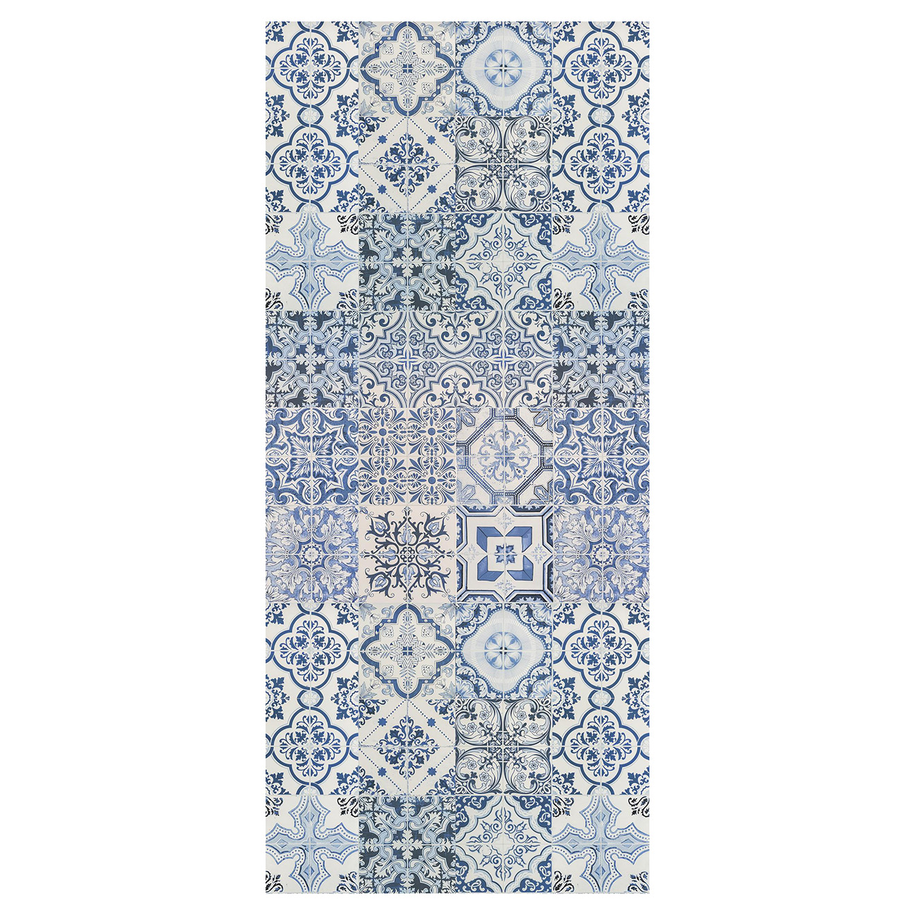 Tapis vinyle Oporto bleu - 66x150 cm