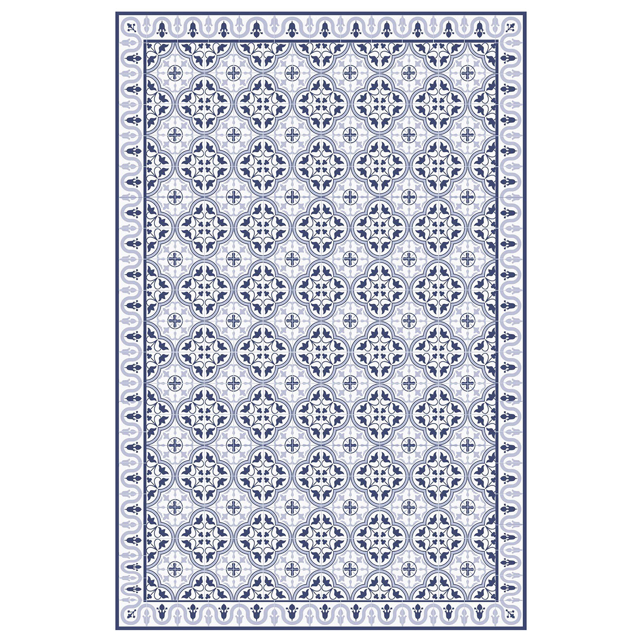 Tapis vinyle Leire bleu - 133x200 cm
