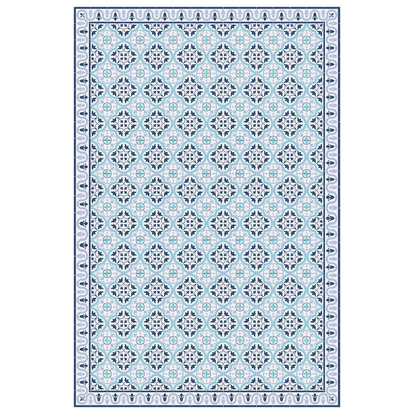 Tapis vinyle Leire turquoise - 133x200 cm