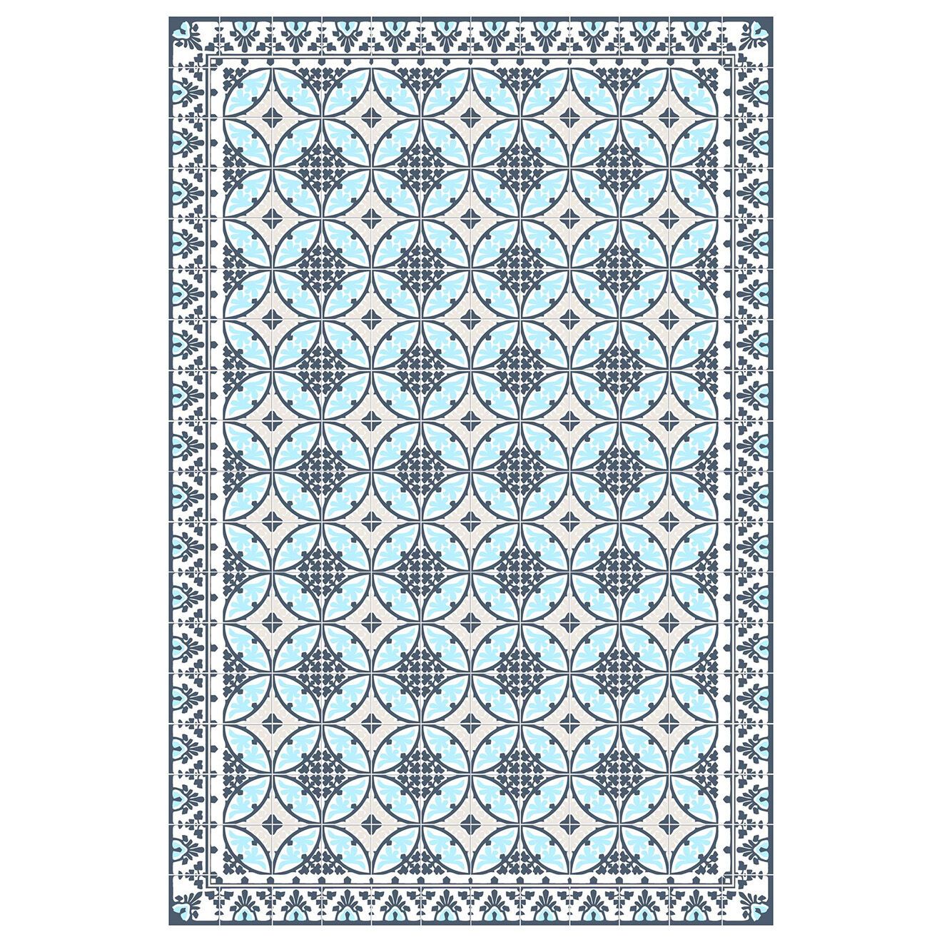 Tapis vinyle Liceo bleu - 133x200 cm