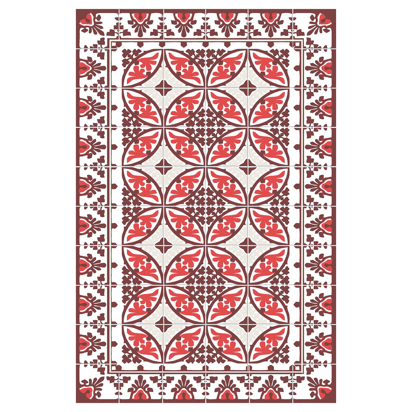 Tapis vinyle Liceo rouge - 133x200 cm