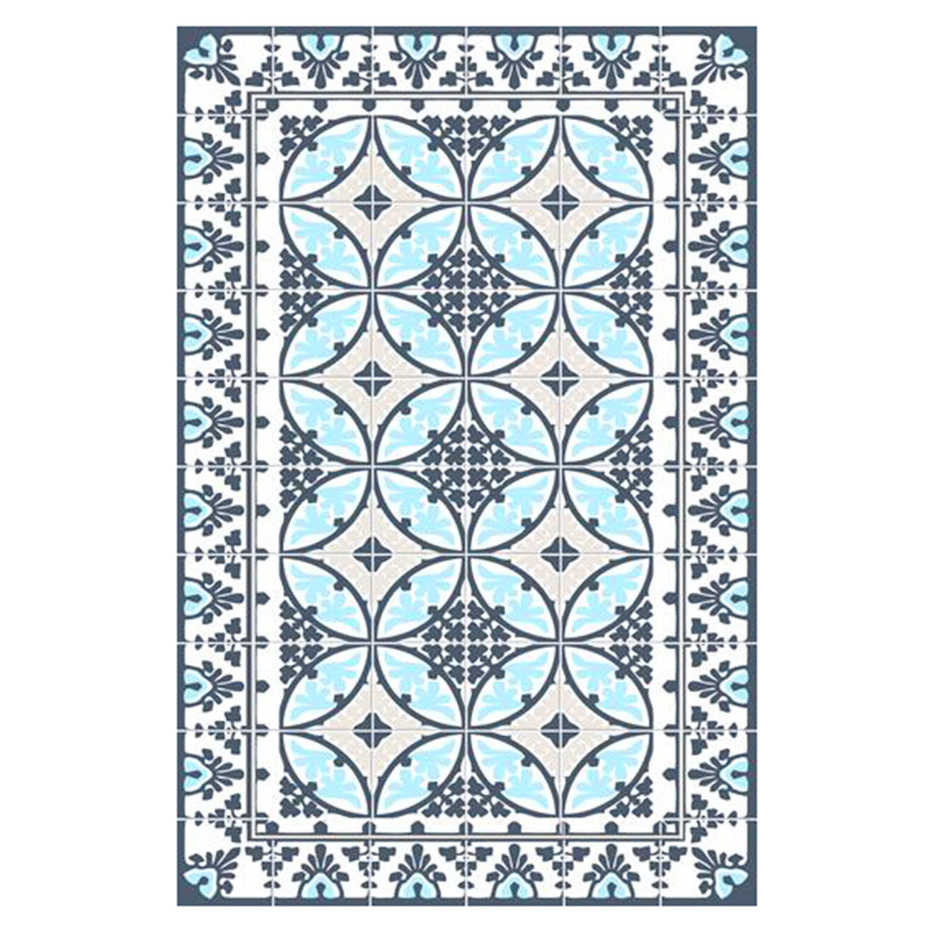 Tapis vinyle Liceo bleu - 200x266 cm