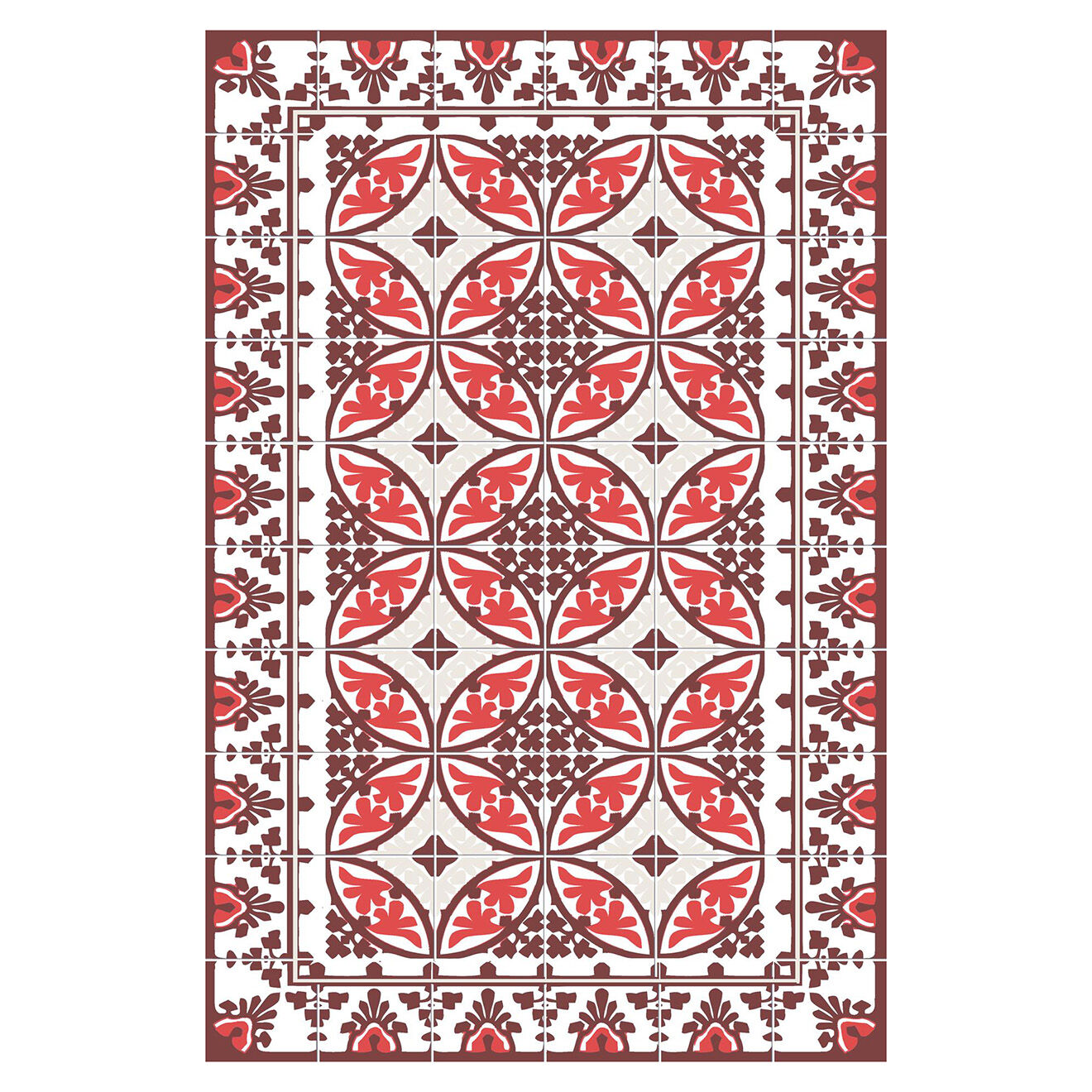 Tapis vinyle Liceo rouge - 200x266 cm