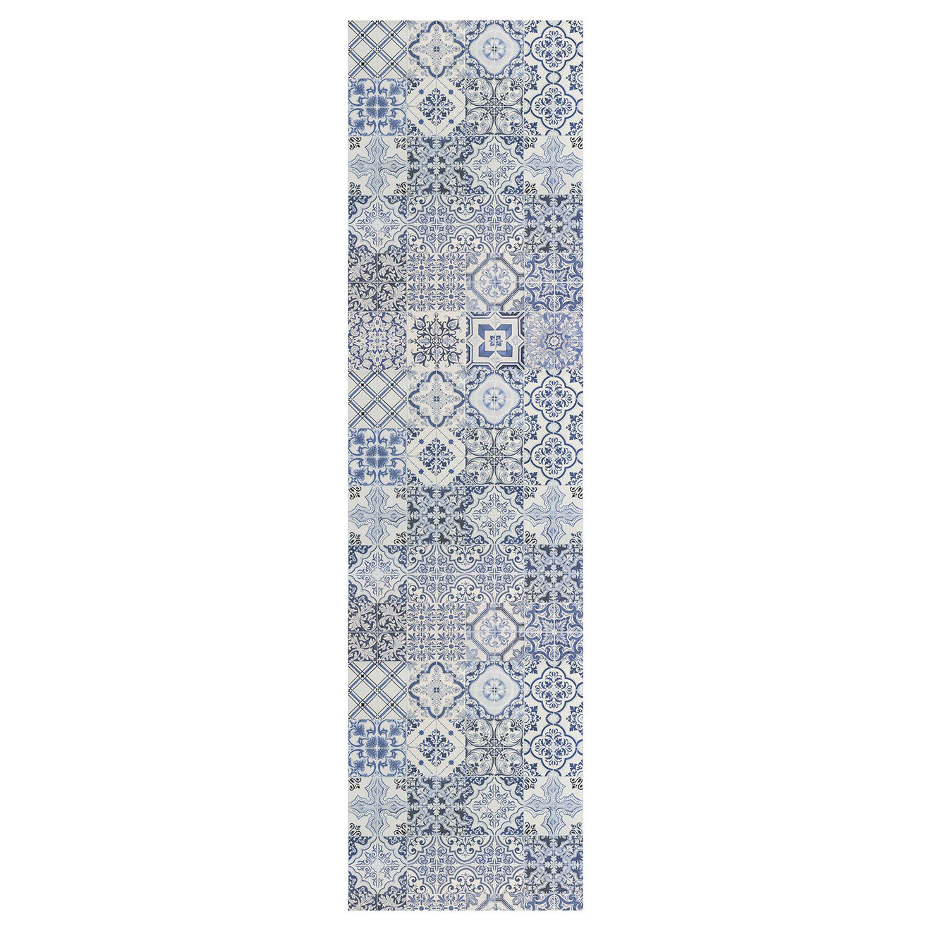 Tapis vinyle Oporto bleu - 66x250 cm