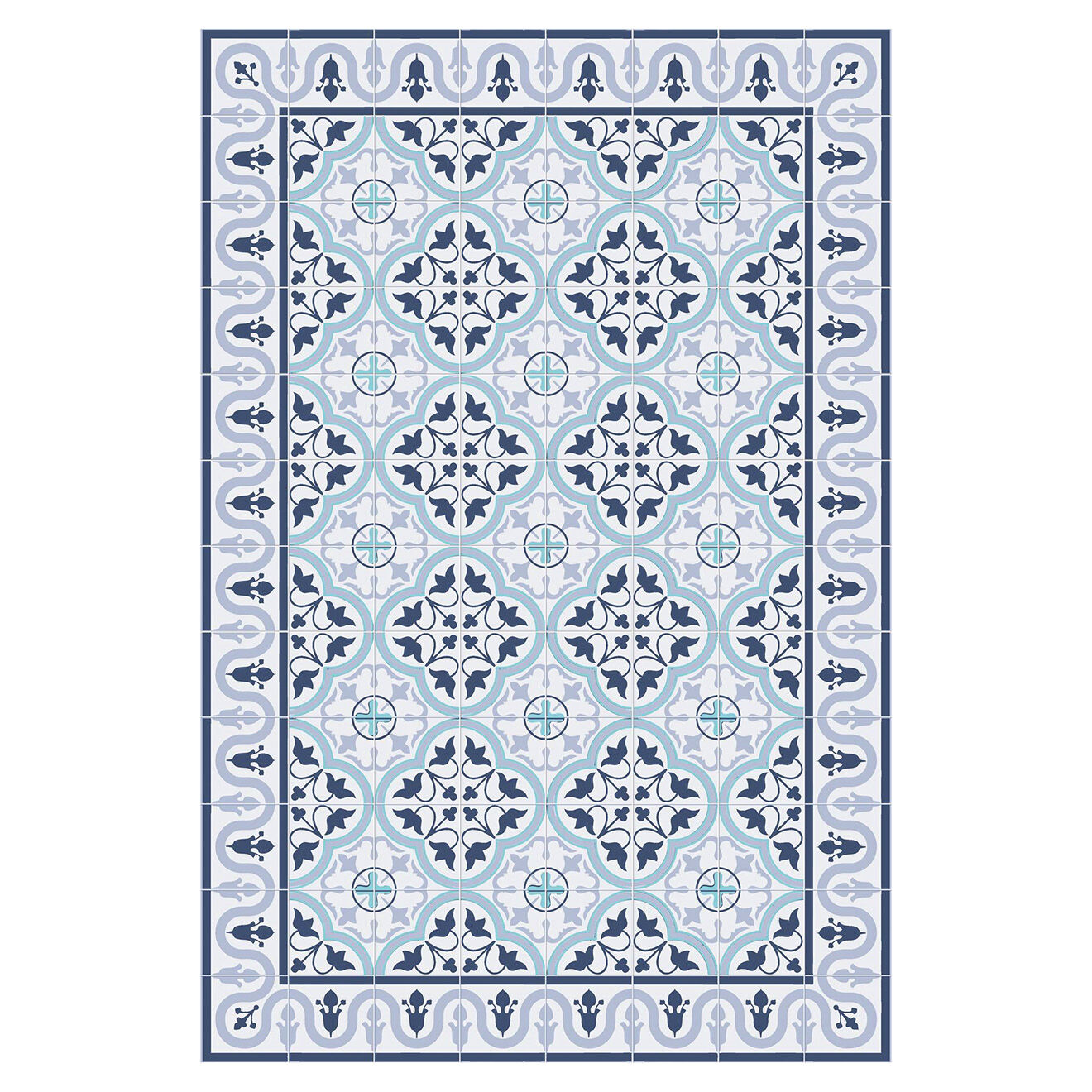 Tapis vinyle Leire turquoise - 100x133 cm