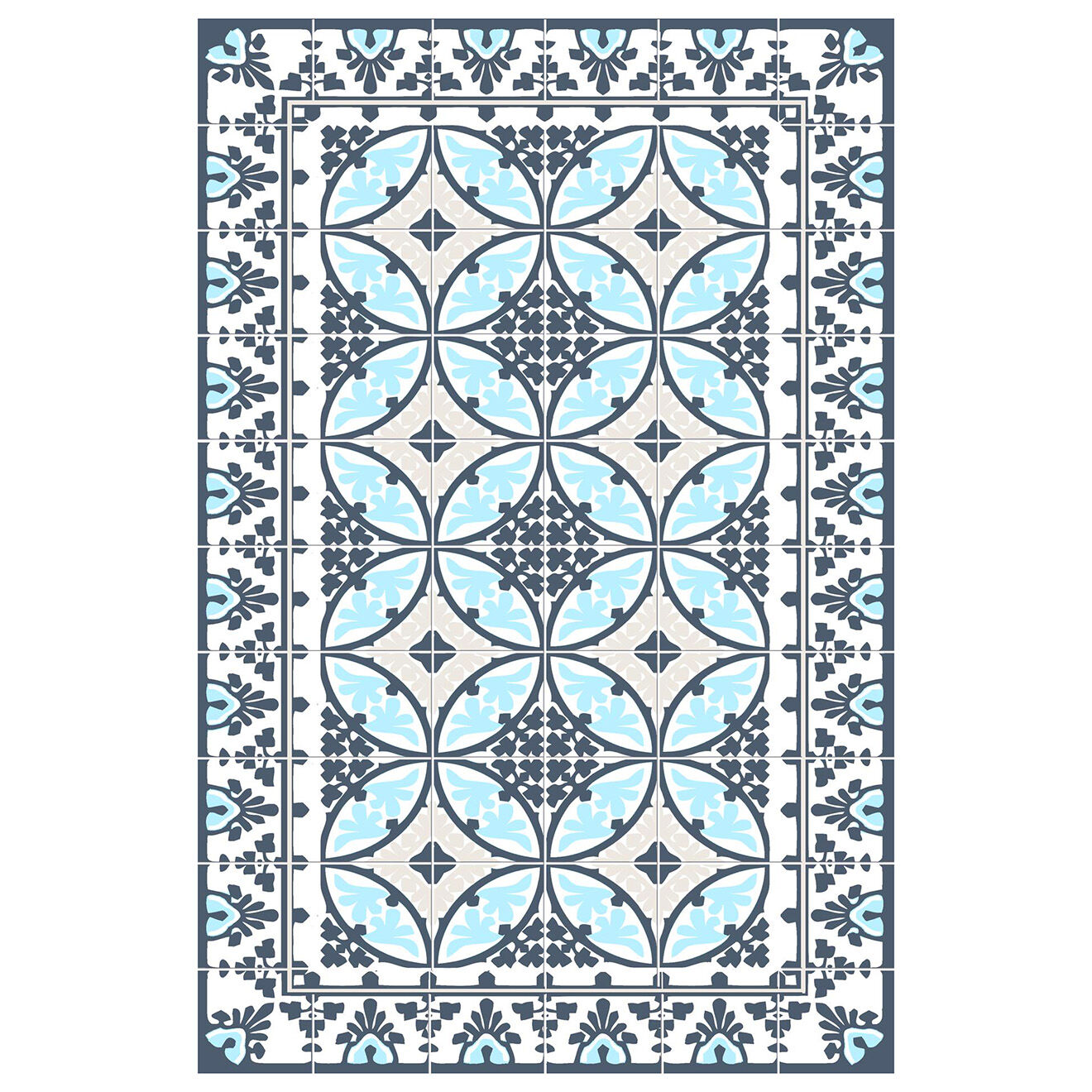 Tapis vinyle Liceo bleu - 100x133 cm