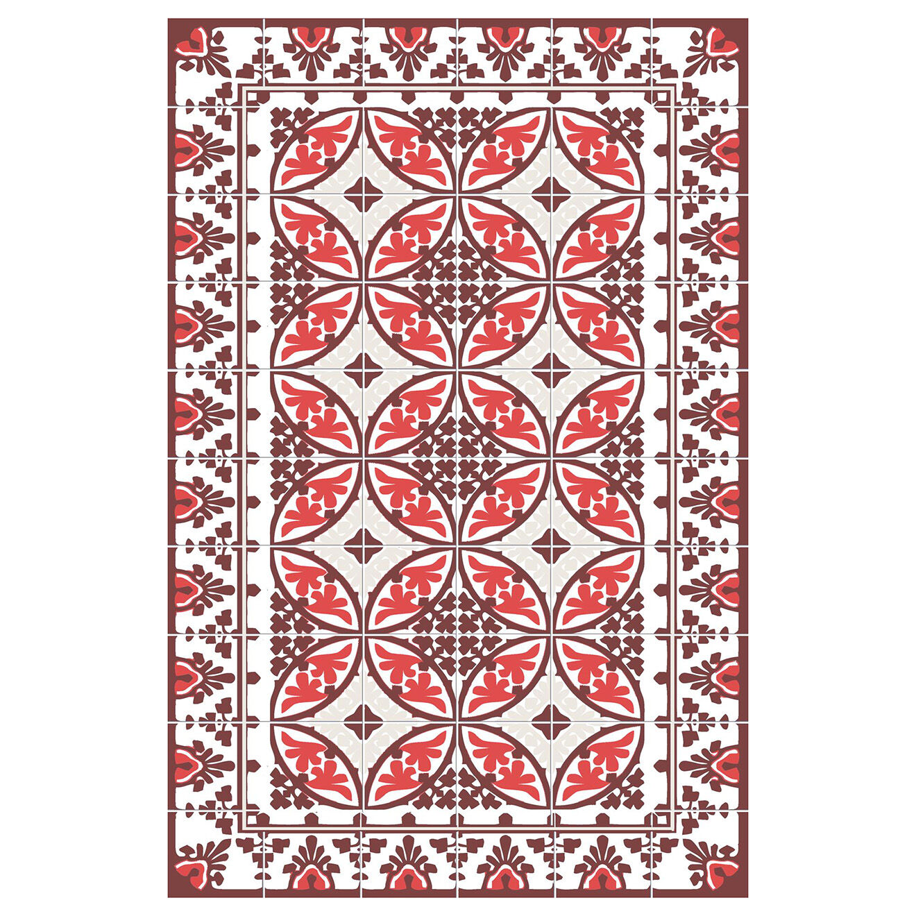 Tapis vinyle Liceo rouge - 100x133 cm