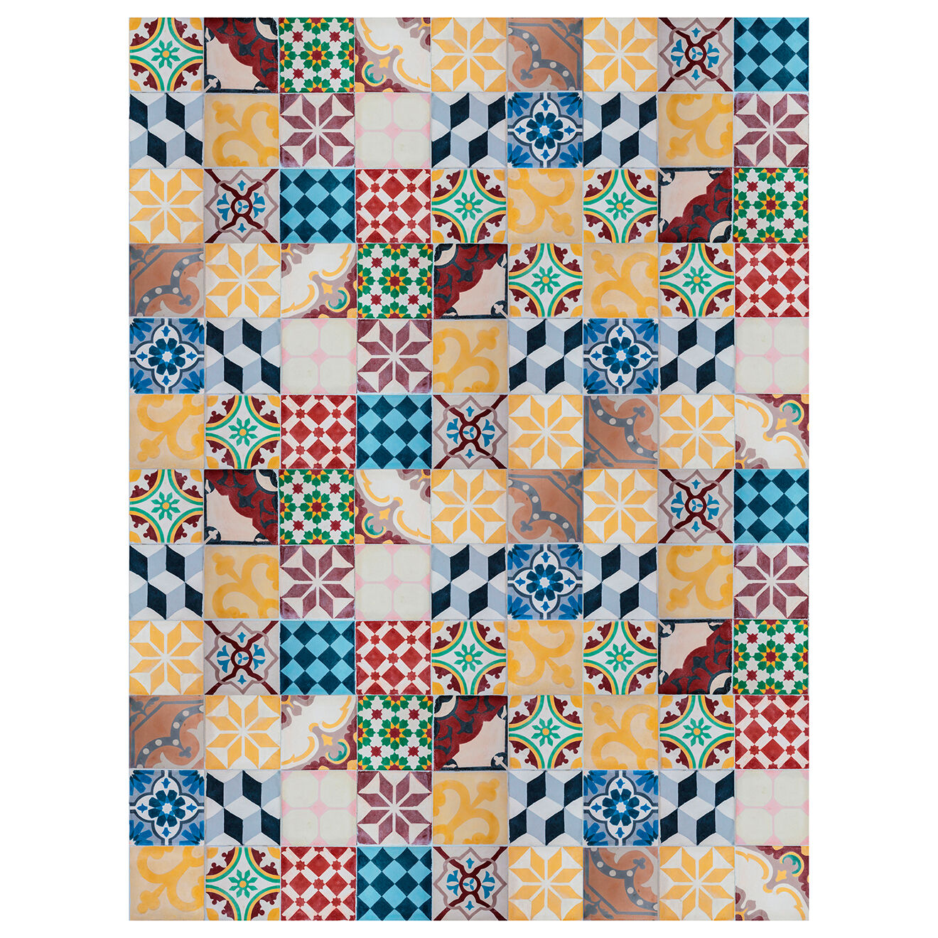 Tapis vinyle Mosaïque vintage multicolore - 100x150 cm