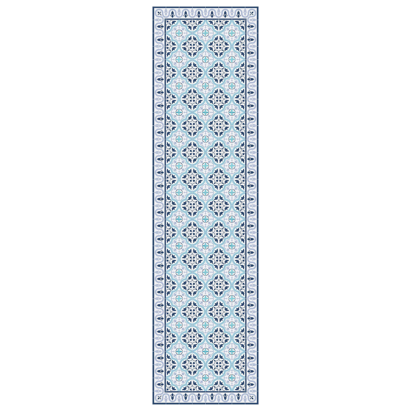 Tapis vinyle Leire turquoise - 80x300 cm