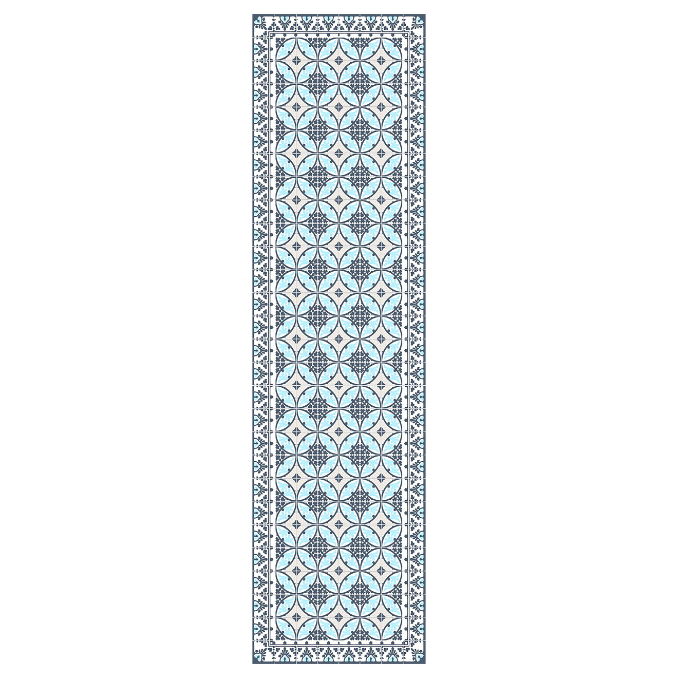 Tapis vinyle Liceo bleu - 80x300 cm