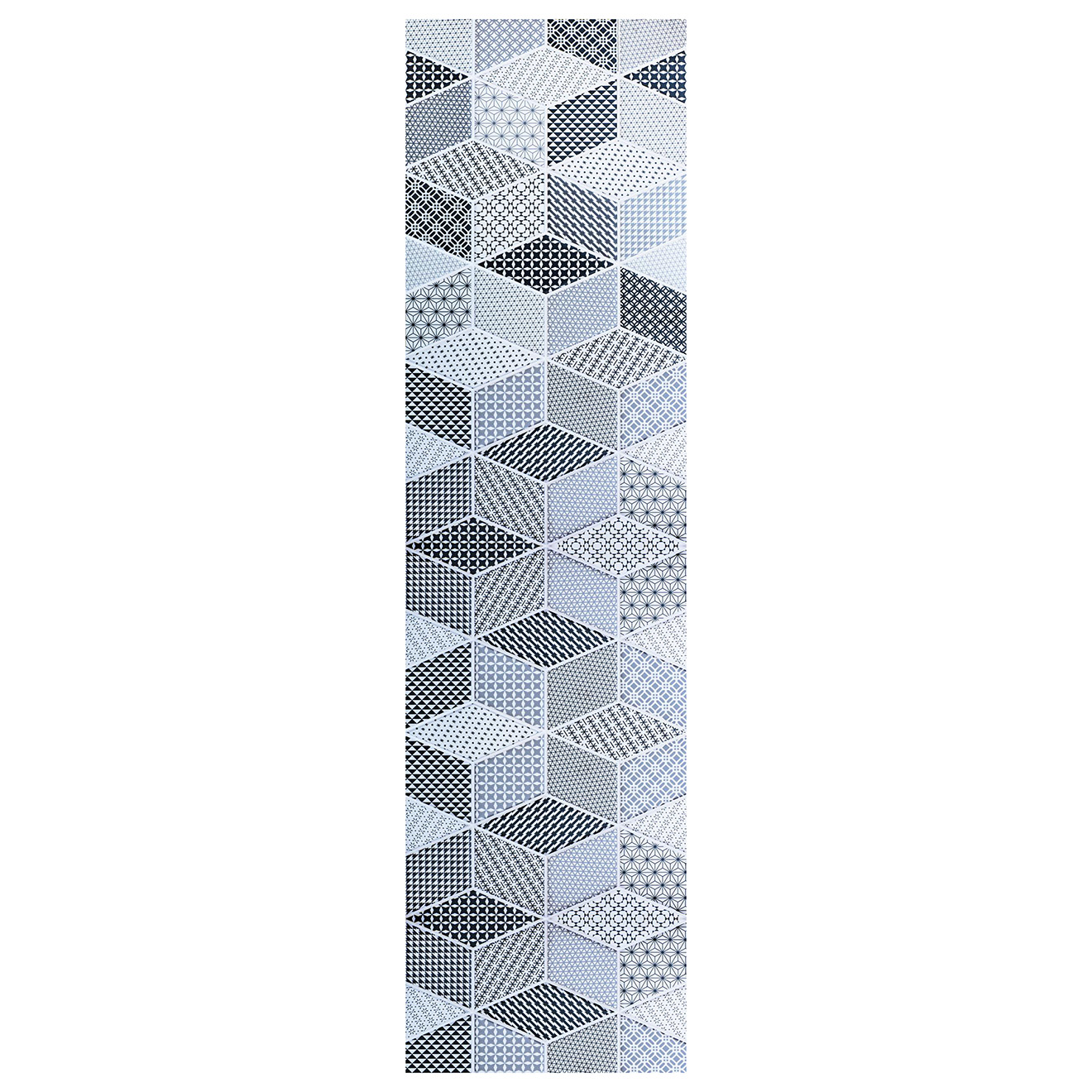 Tapis vinyle Mediterráneo gris/bleu/noir - 80x300 cm