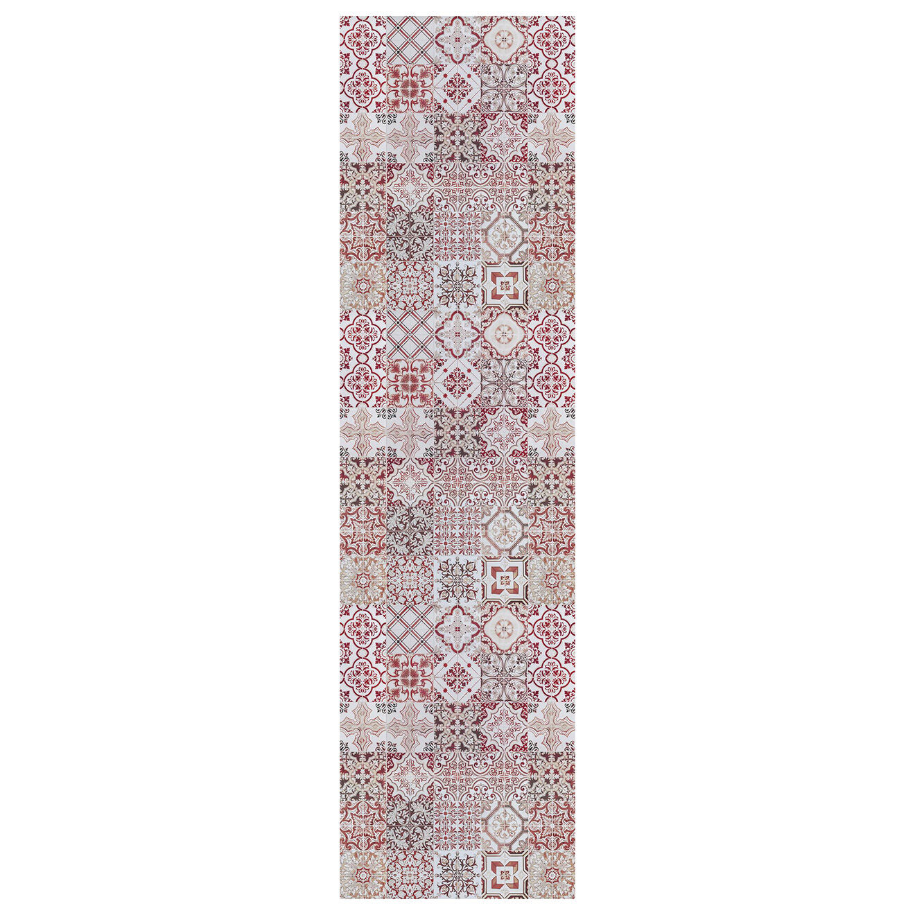 Tapis vinyle Oporto rouge - 80x300 cm