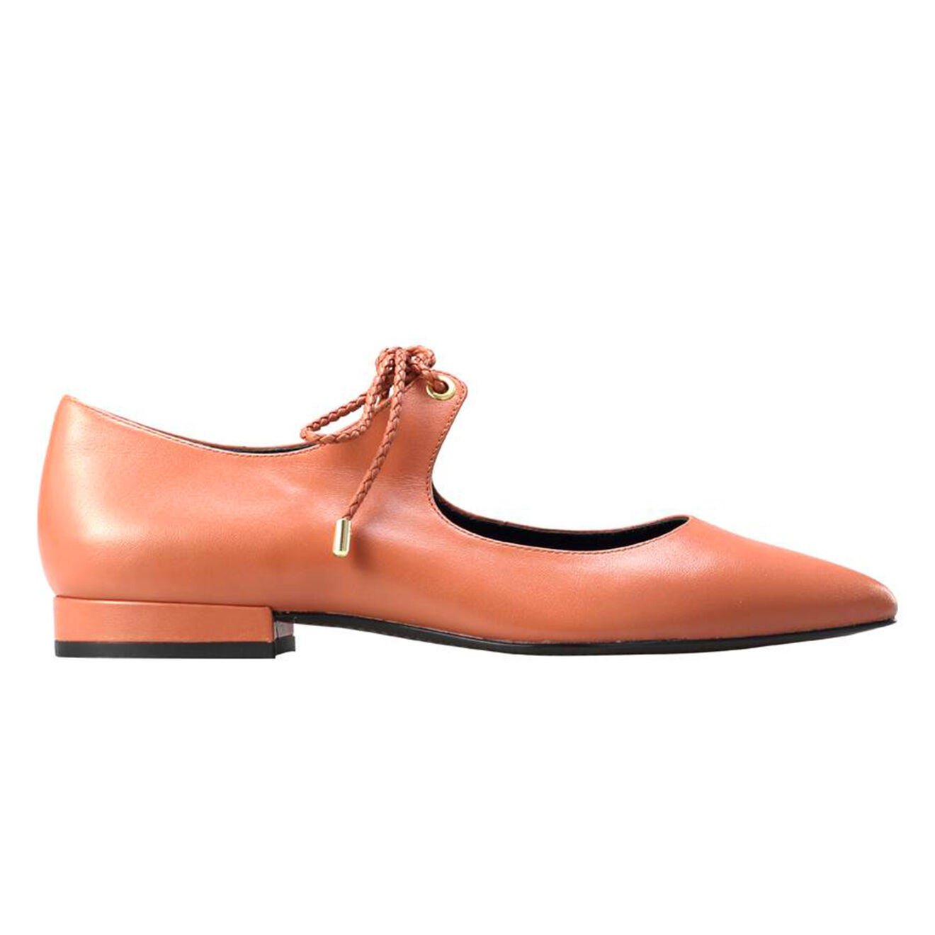 Ballerines lacées en Cuir rosé foncé