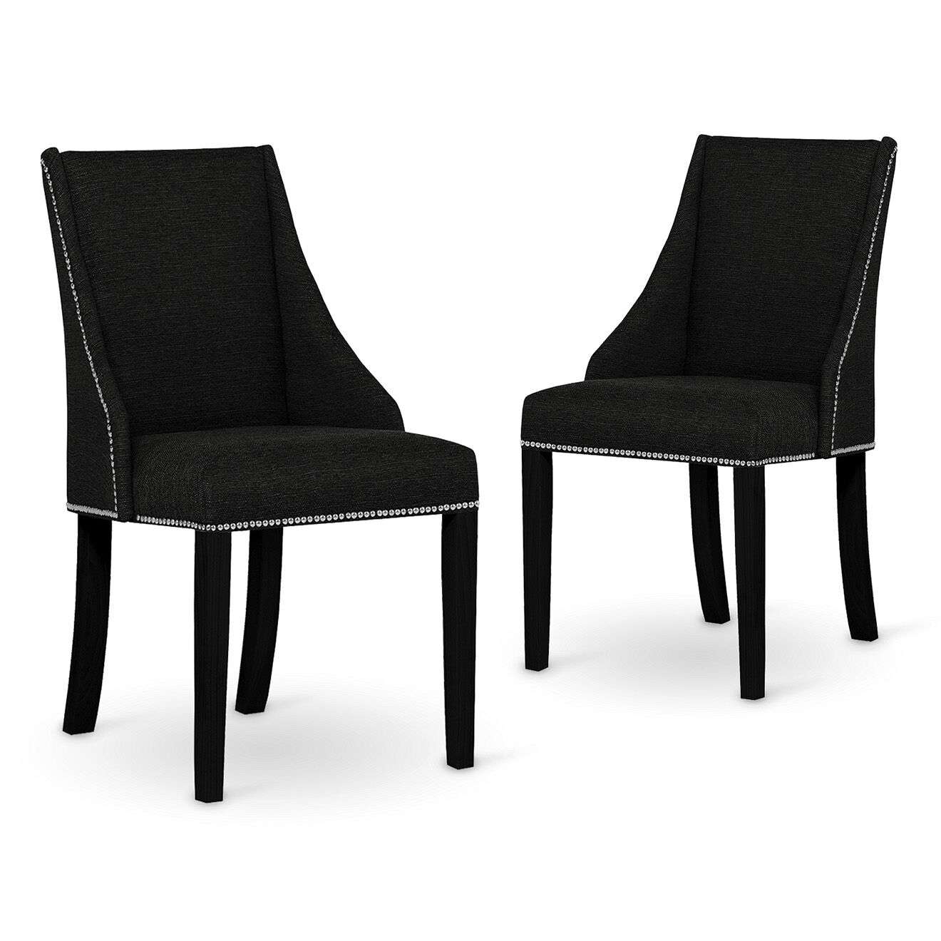 2 Chaises Patchouli noires - 48x55x88 cm