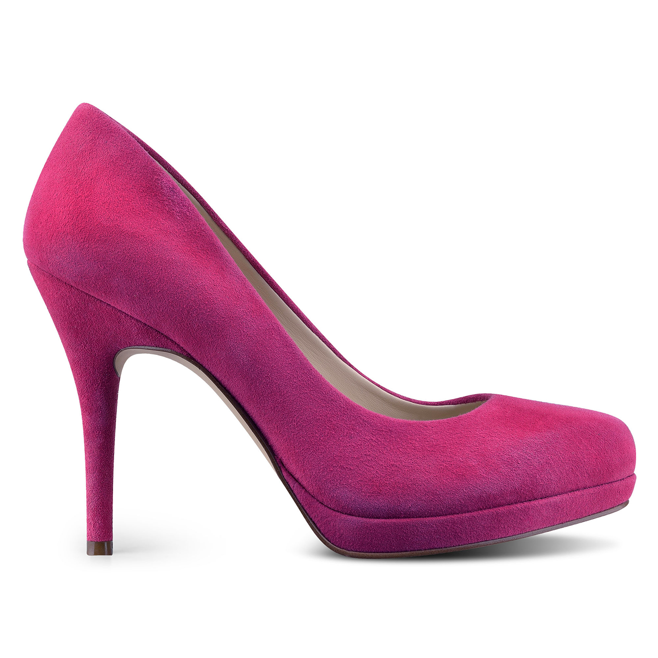 Escarpins en Velours de Cuir Kristal fuchsia - Talon 9 cm
