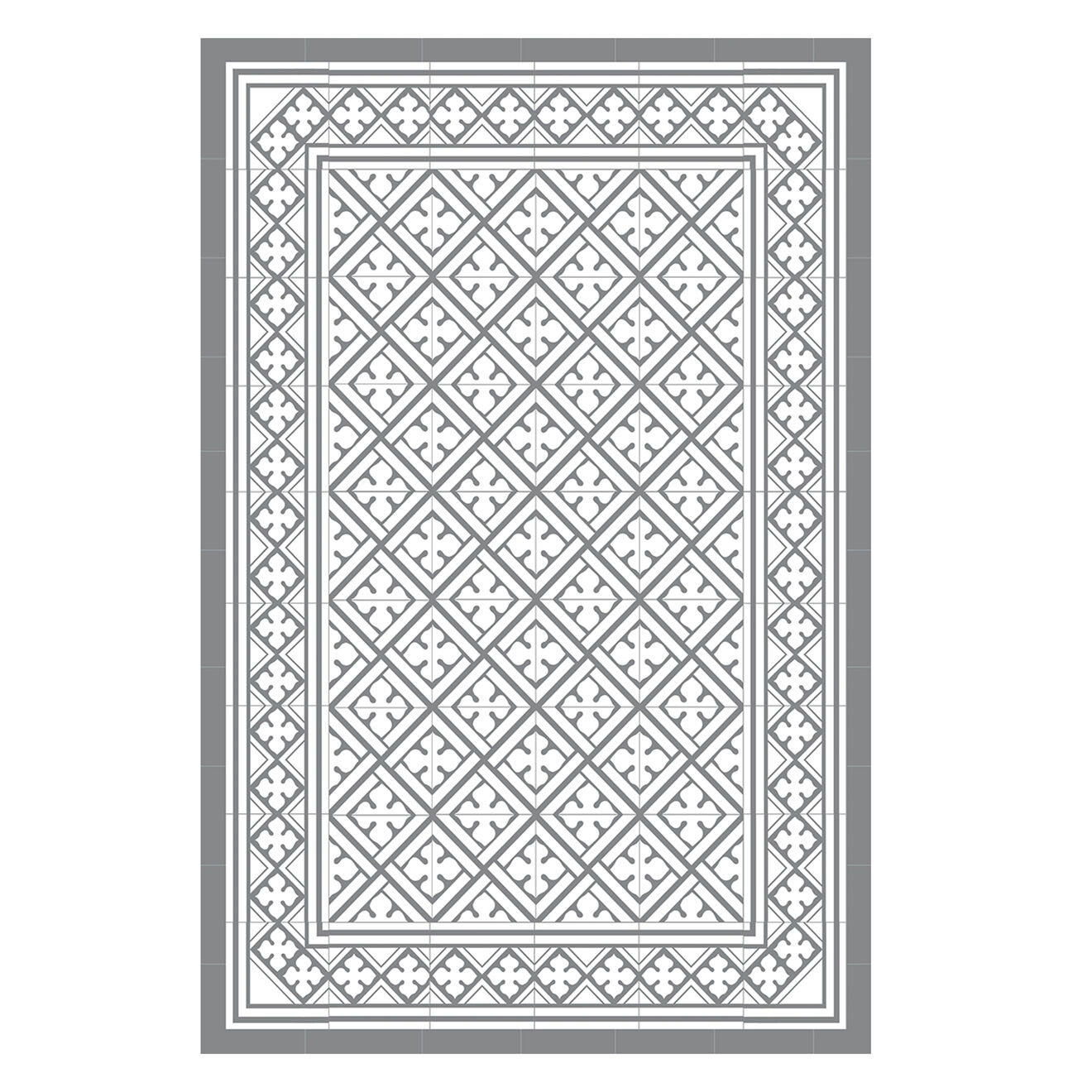 Tapis vinyle Palace gris - 66x150 cm